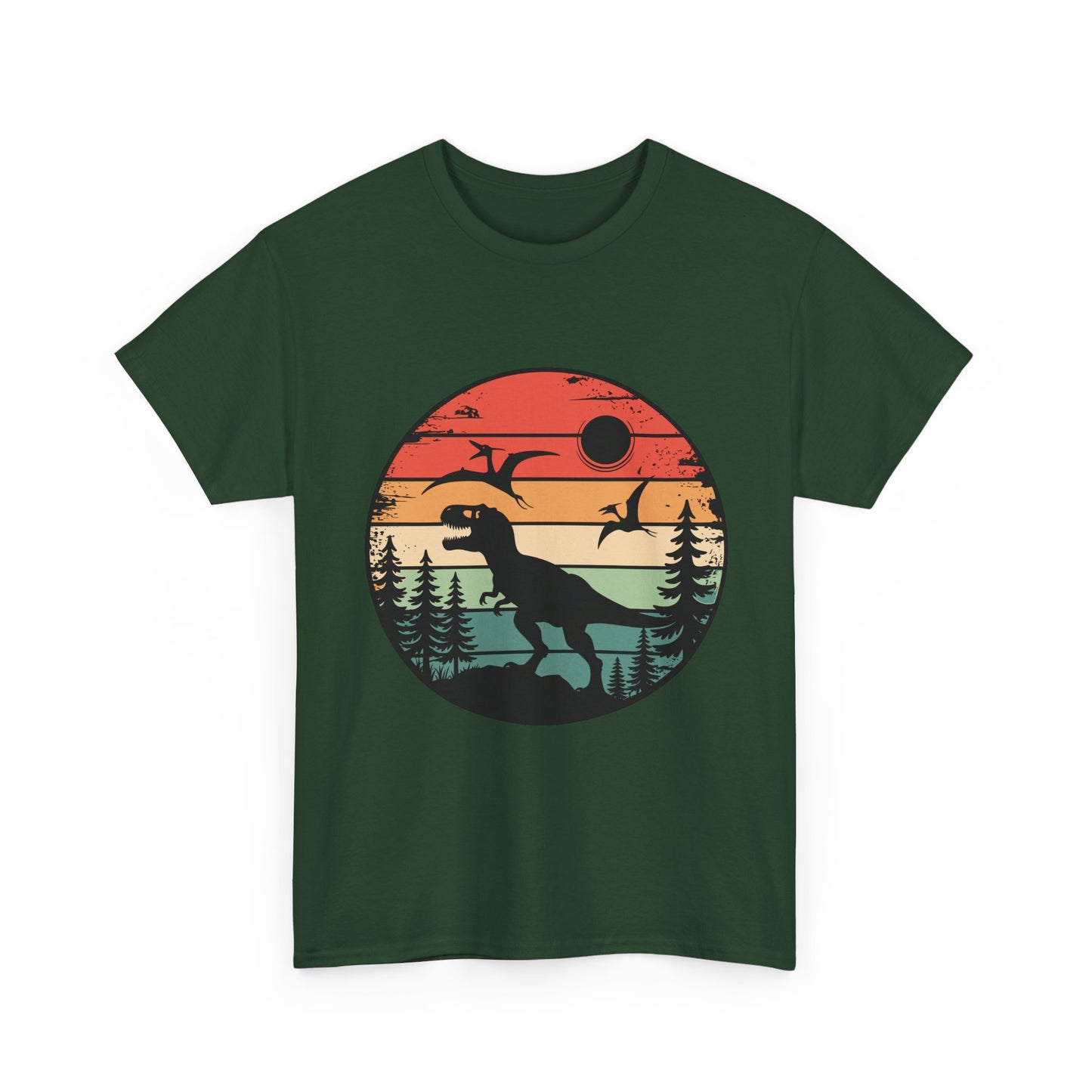 T-Rex Sunset Tee — Retro Dinosaur Graphic T-Shirt