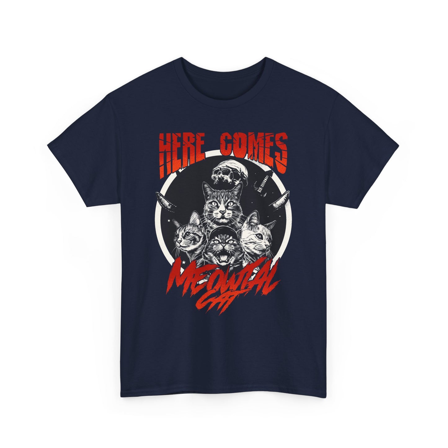 Here Comes Meowtal Cat Band T-Shirt