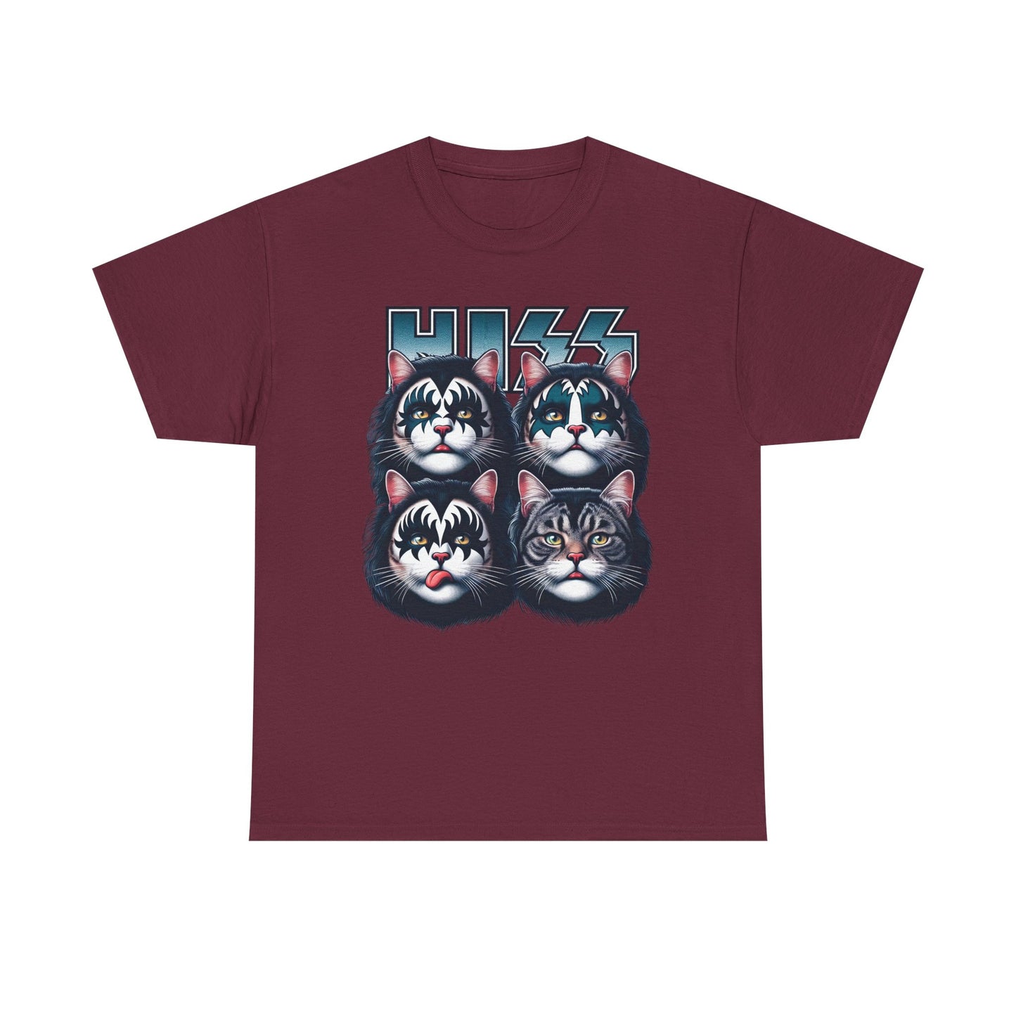 KISS-Style Rock Cat Band T-Shirt