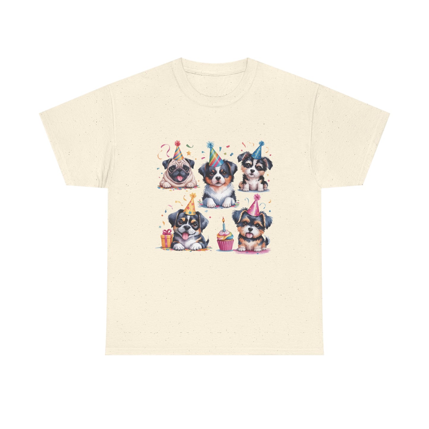 Birthday Puppies T‑Shirt — Cute Party Dogs with Cupcakes
