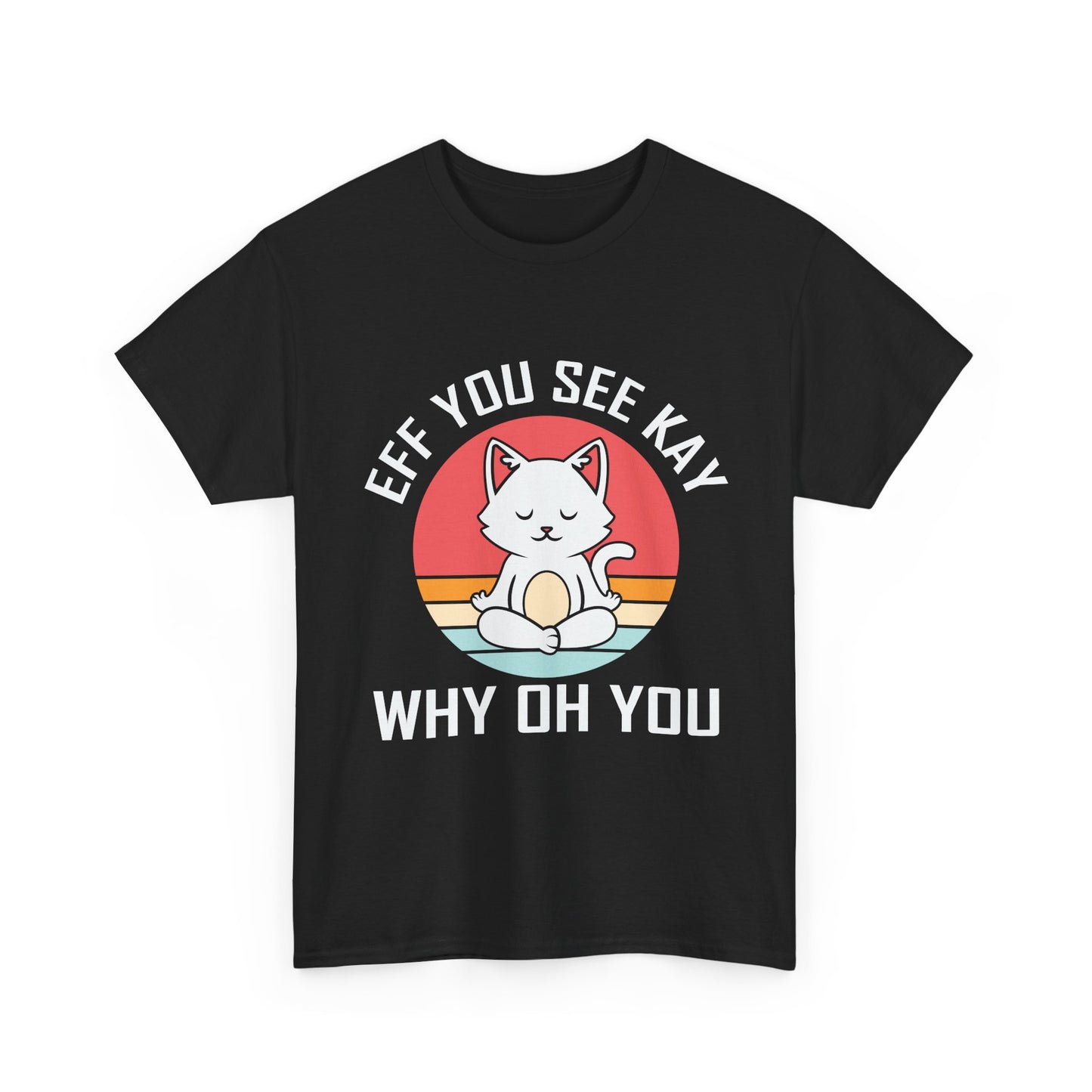 Cute Cat Tee — "EFF YOU SEE KAY WHY OH YOU" Vintage Sunset Graphic T-Shirt