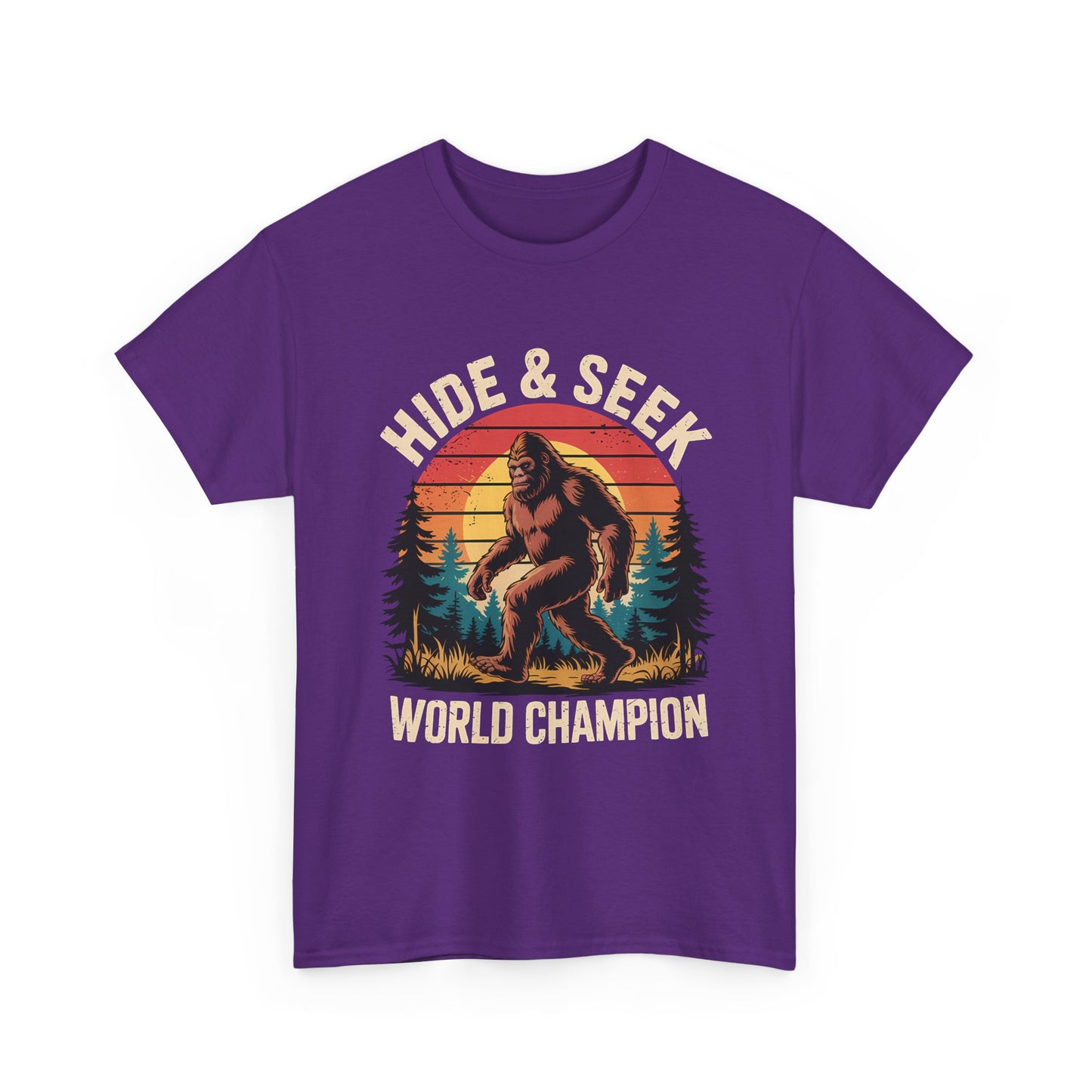 Hide & Seek World Champion T-Shirt — Funny Bigfoot Sasquatch Graphic Tee