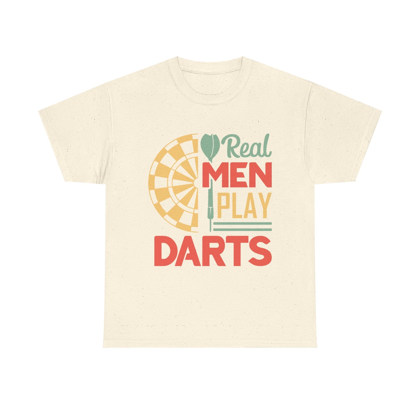 Darts T-Shirt — “Real Men Play Darts” Retro Dartboard Tee