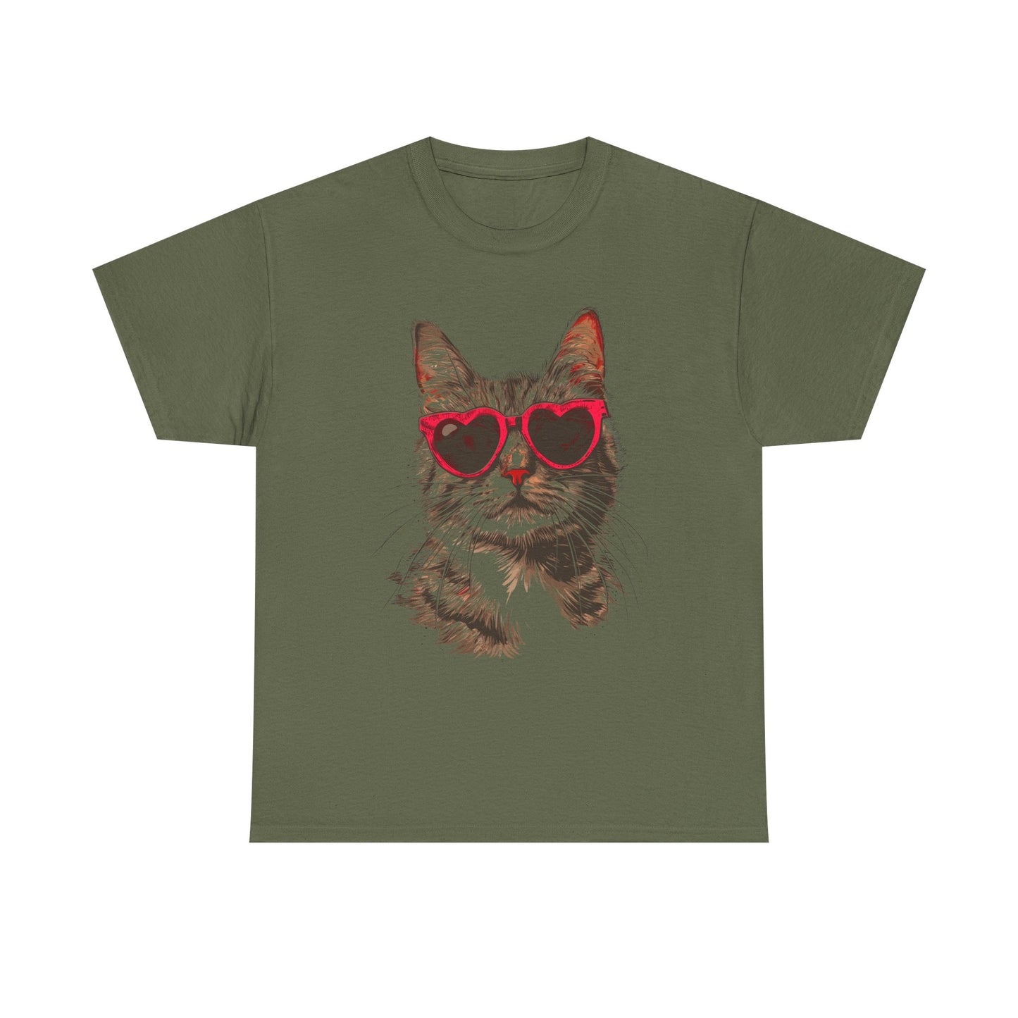 Cat with Heart Sunglasses T-Shirt