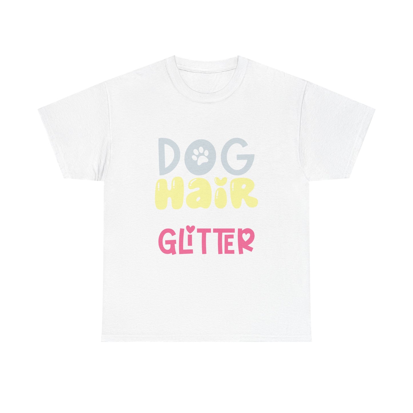 Dog Hair Glitter T-Shirt — Cute Paw Print Pet Lover Tee