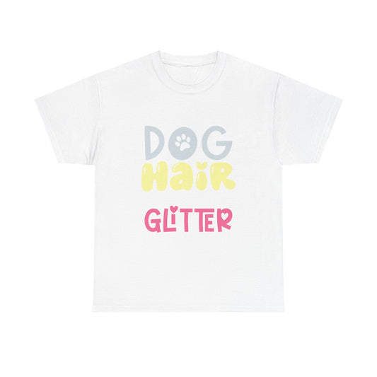 Dog Hair Glitter T-Shirt — Cute Paw Print Pet Lover Tee