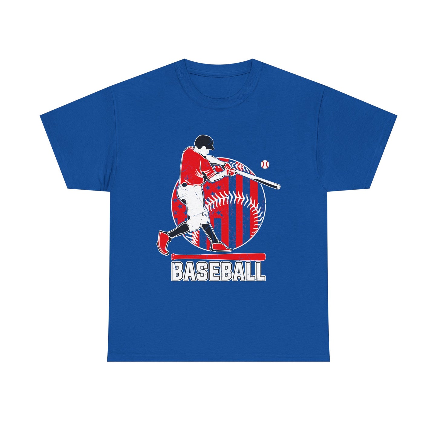 Baseball Player Graphic Tee — Vintage Red Batter Design