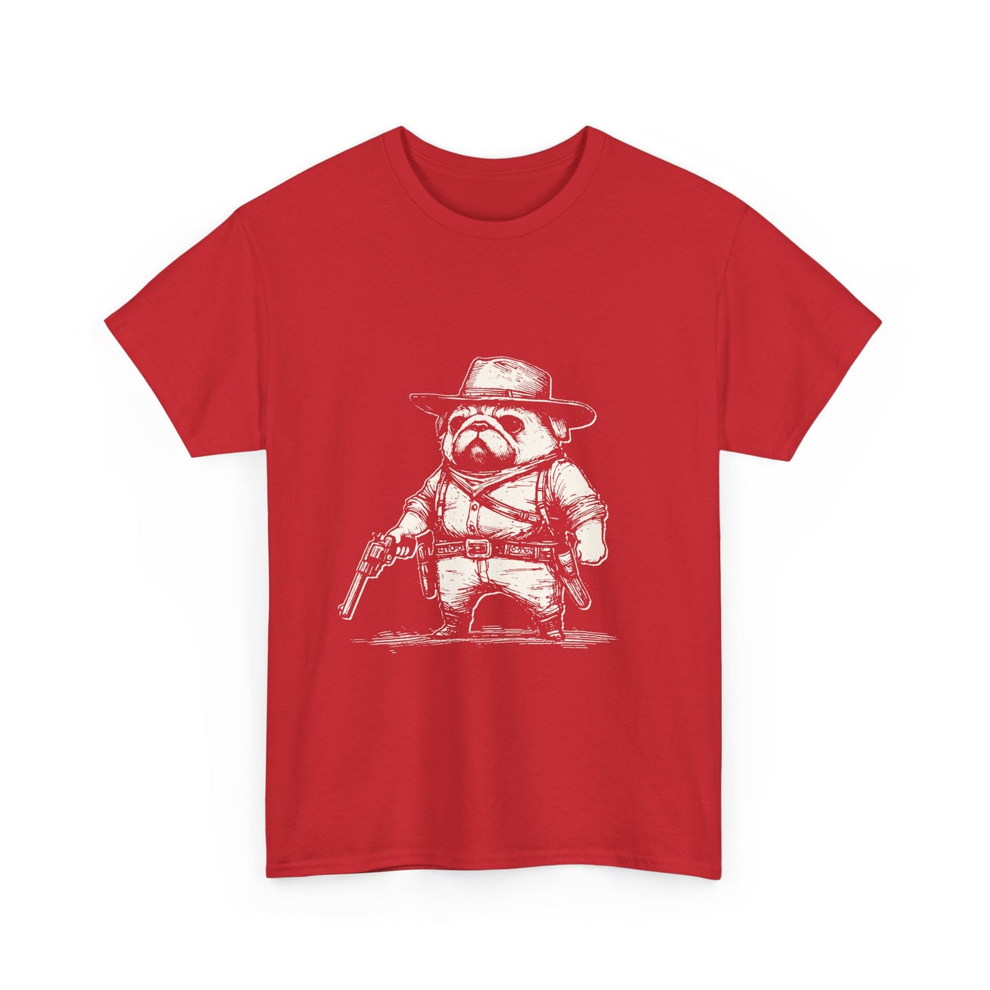 Pug Gunslinger T-Shirt – Cute Cowboy Pug Graphic Tee