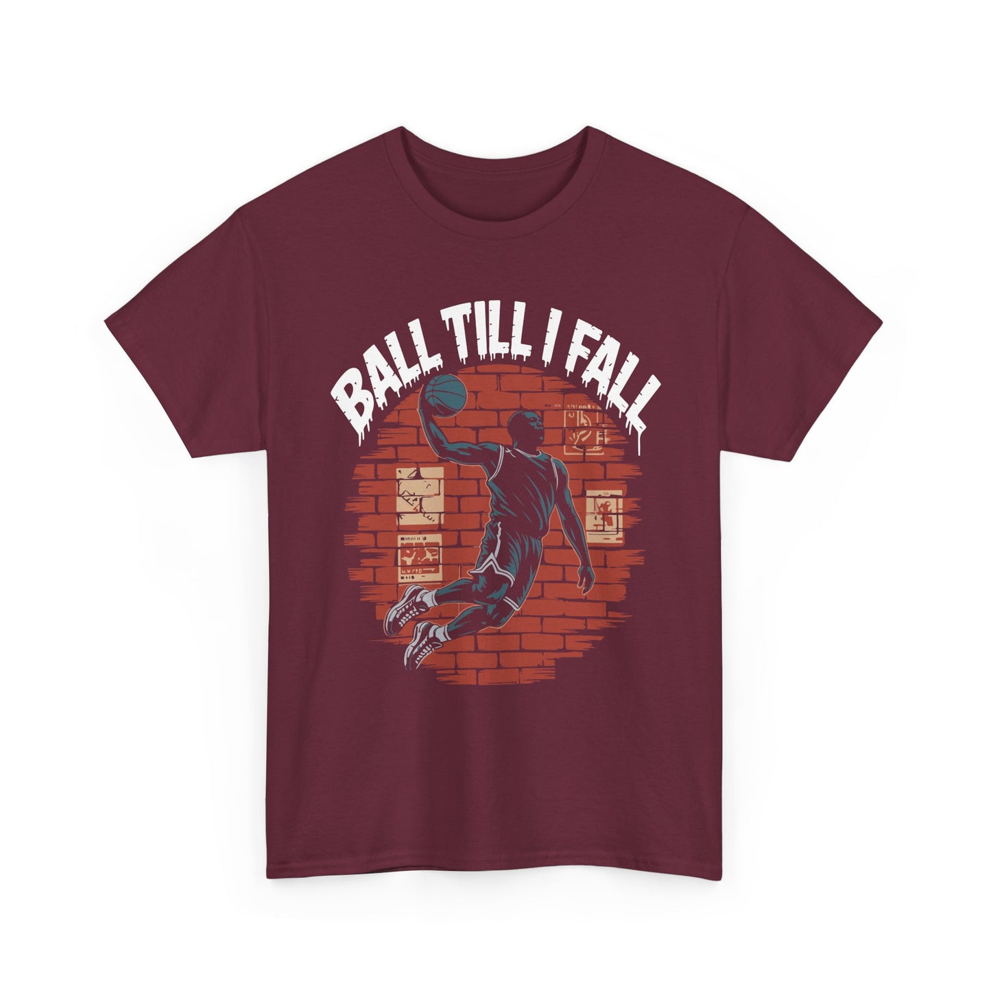 Basketball 'Ball Till I Fall' Tee — Vintage Brick Dunk Graphic T-Shirt