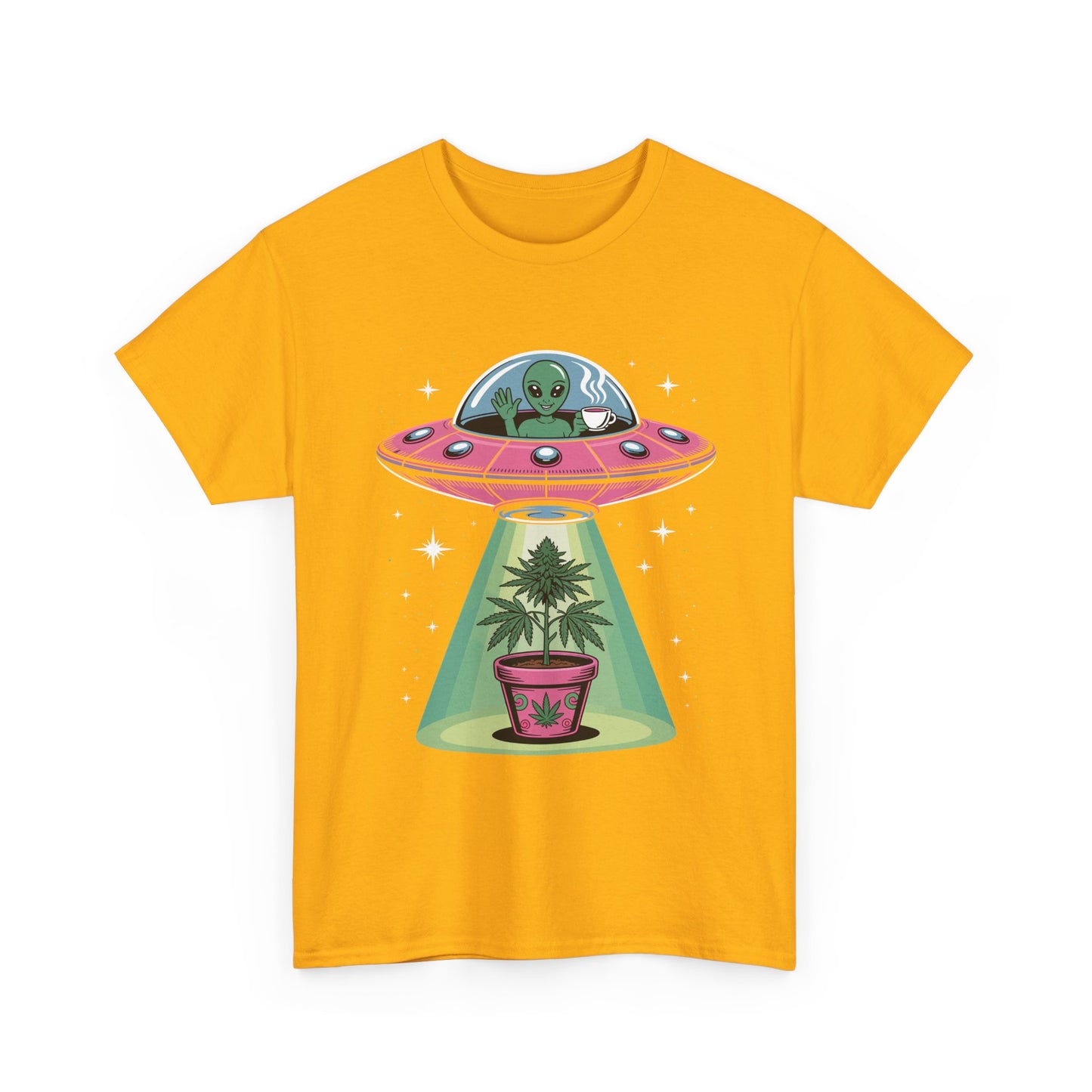 Alien UFO Plant Tee — Cute Extraterrestrial Plant Abduction Graphic T-Shirt