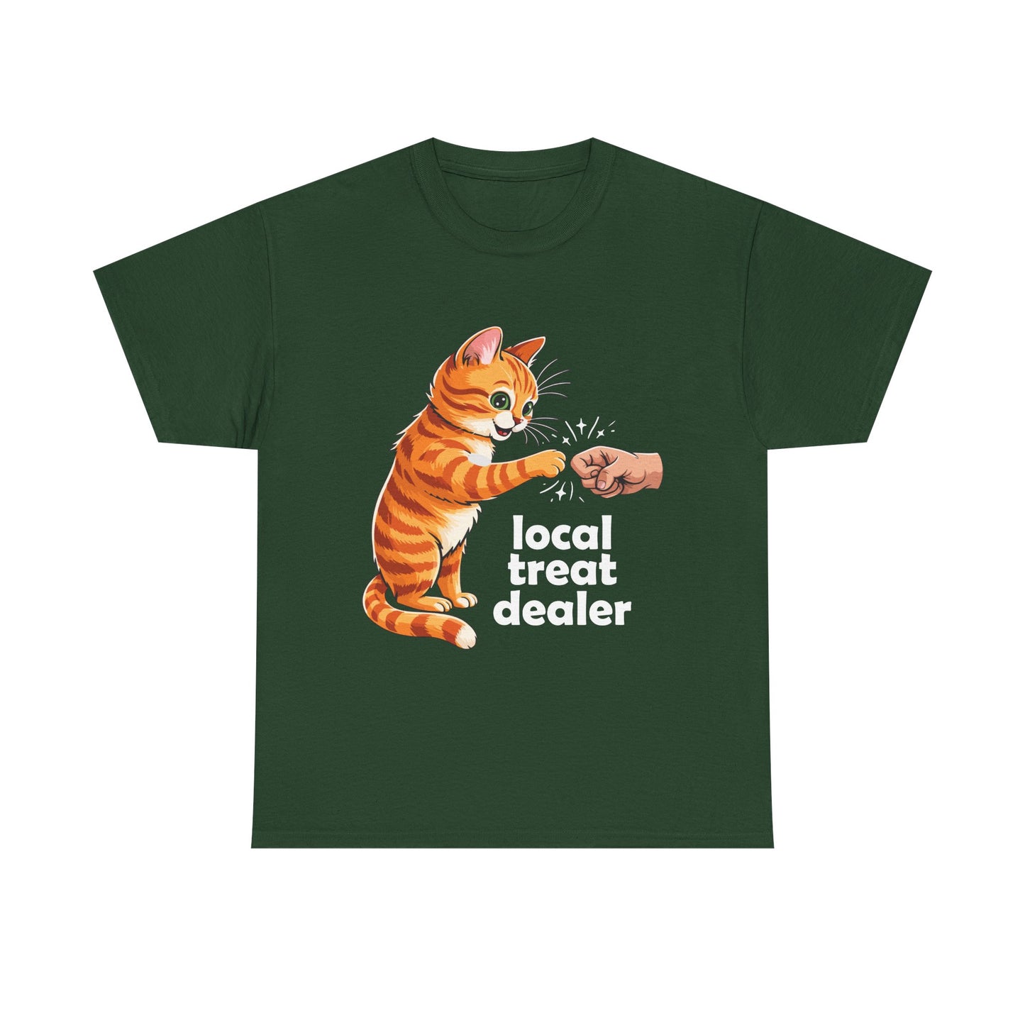 Cat T-Shirt — "Local Treat Dealer" Cute Ginger Kitty Fist Bump Tee