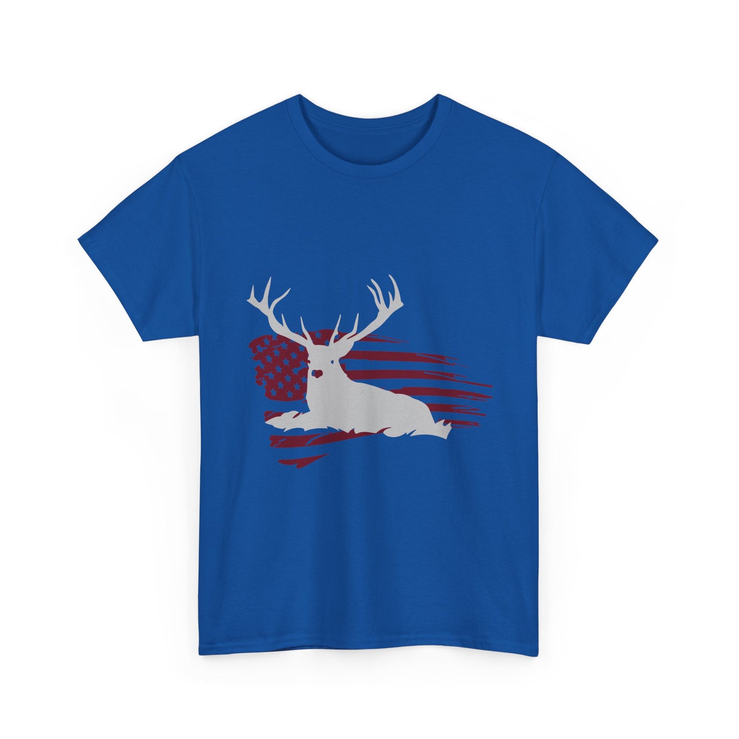 Patriotic Deer Flag T‑Shirt – American Hunting Graphic Tee
