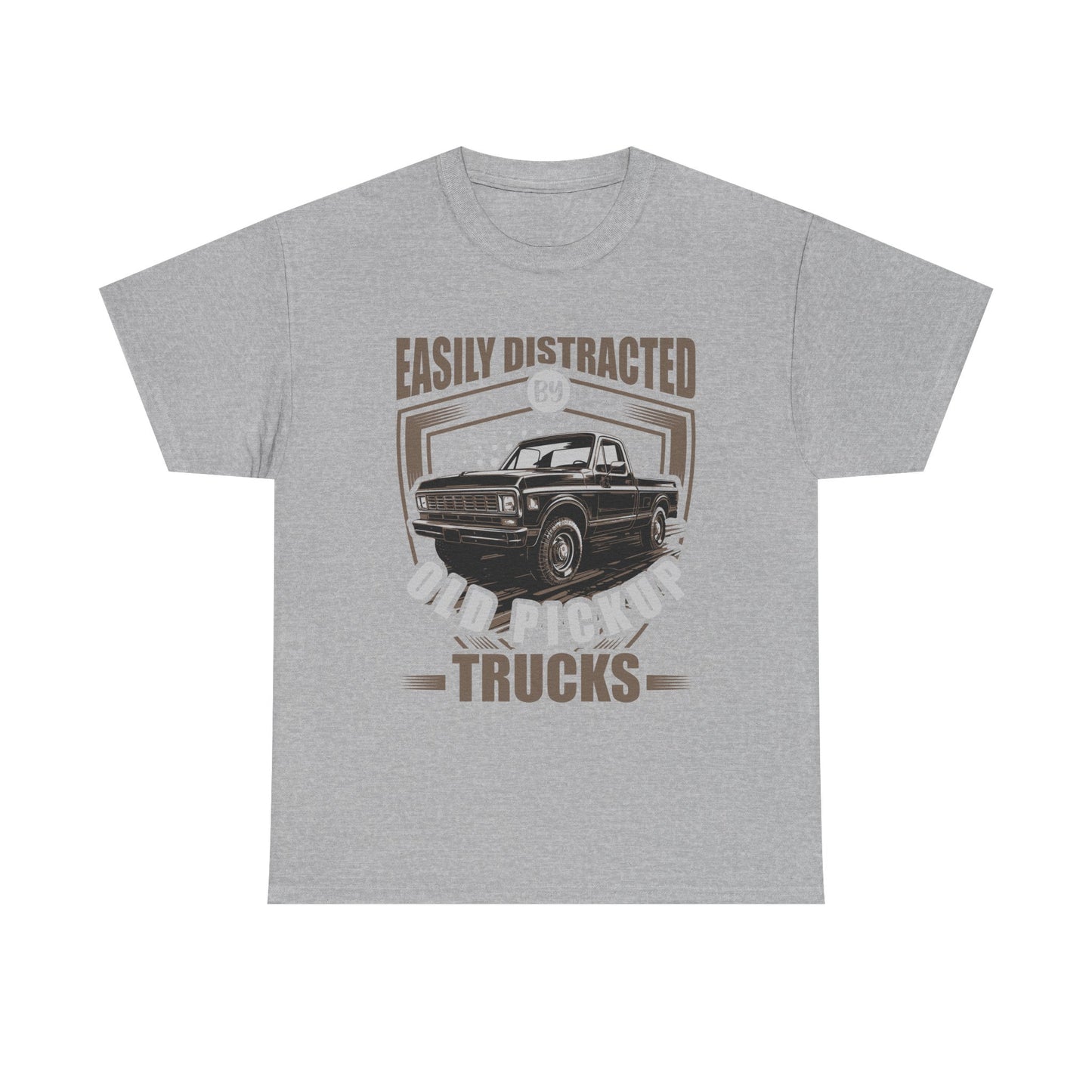 Old Pickup Trucks T-Shirt — "Easily Distracted By Old Pickup Trucks" Vintage Truck Tee