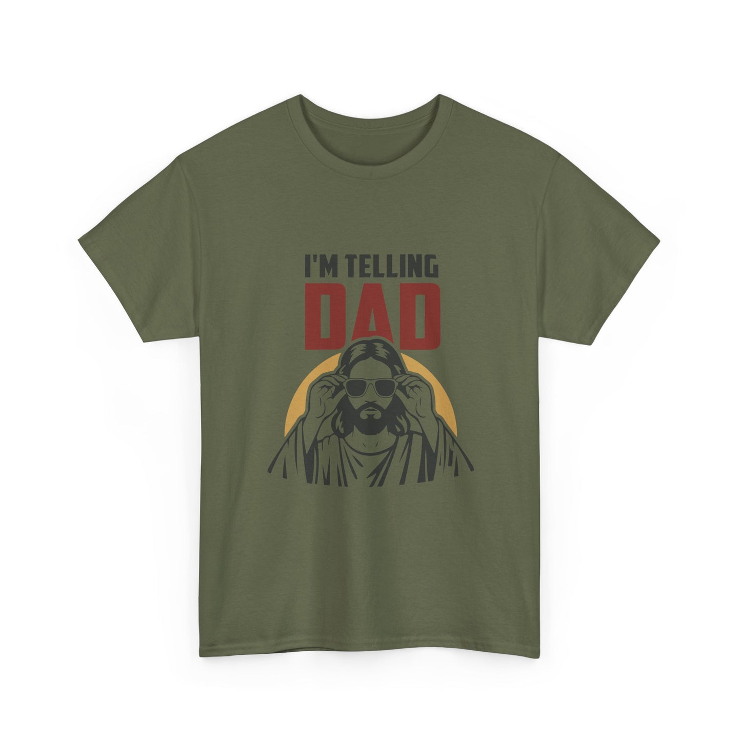 I'm Telling Dad T‑Shirt — Funny Retro Jesus Graphic Tee for Fathers Day & Family Gifts