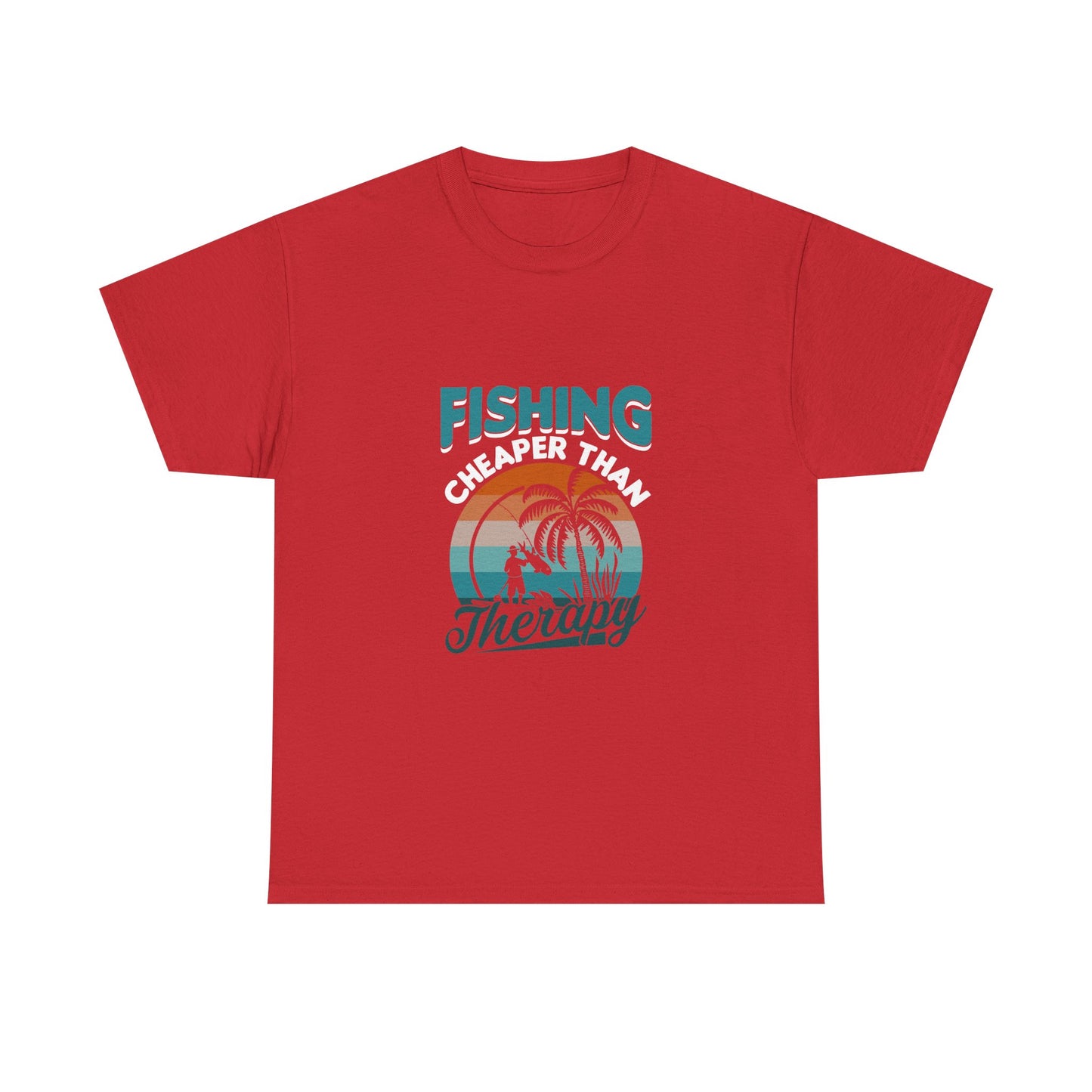 Fishing Cheaper Than Therapy T-Shirt — Retro Palm Beach Fishing Tee