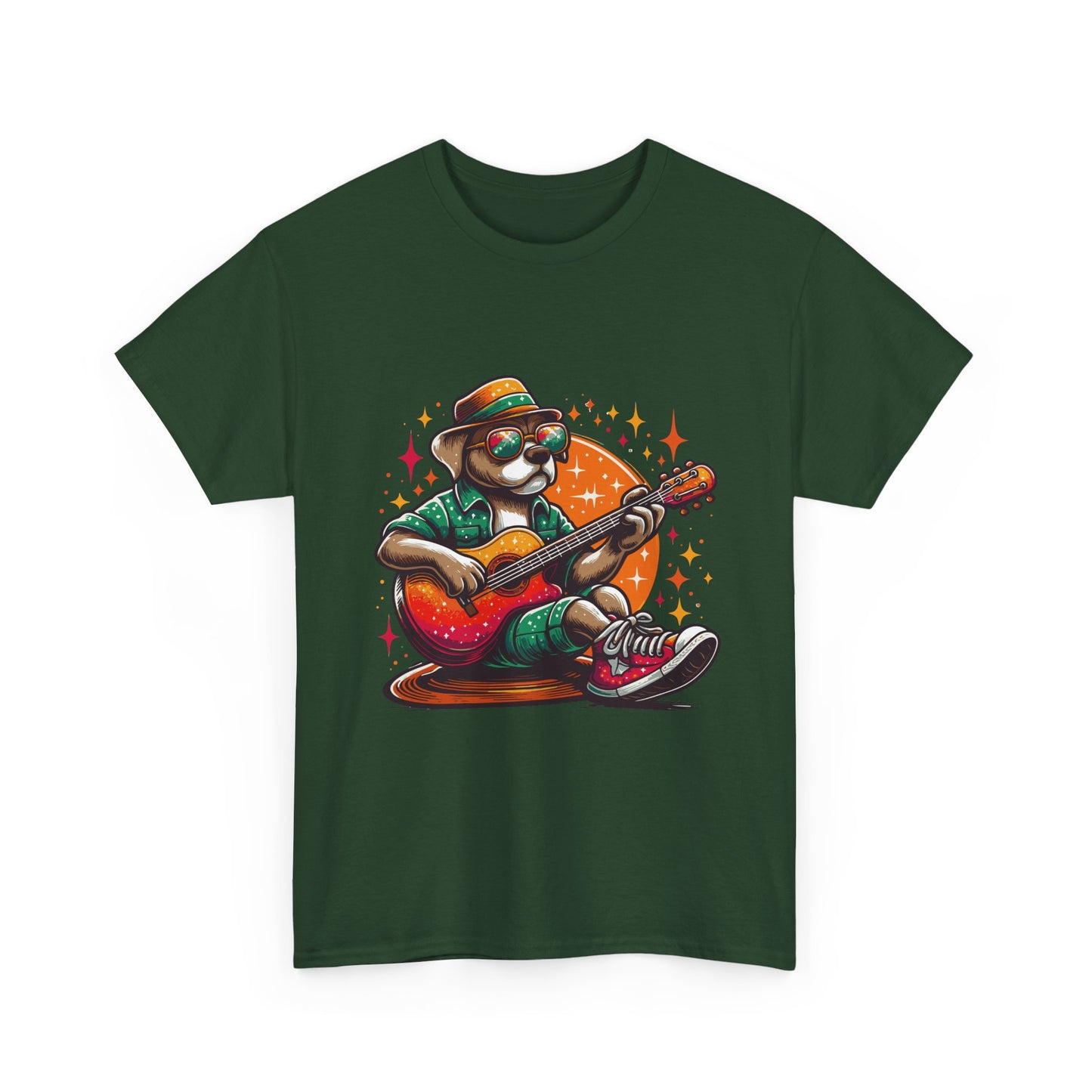 Dog Playing Guitar T‑Shirt — Retro Chill Music Tee for Guitar Lovers