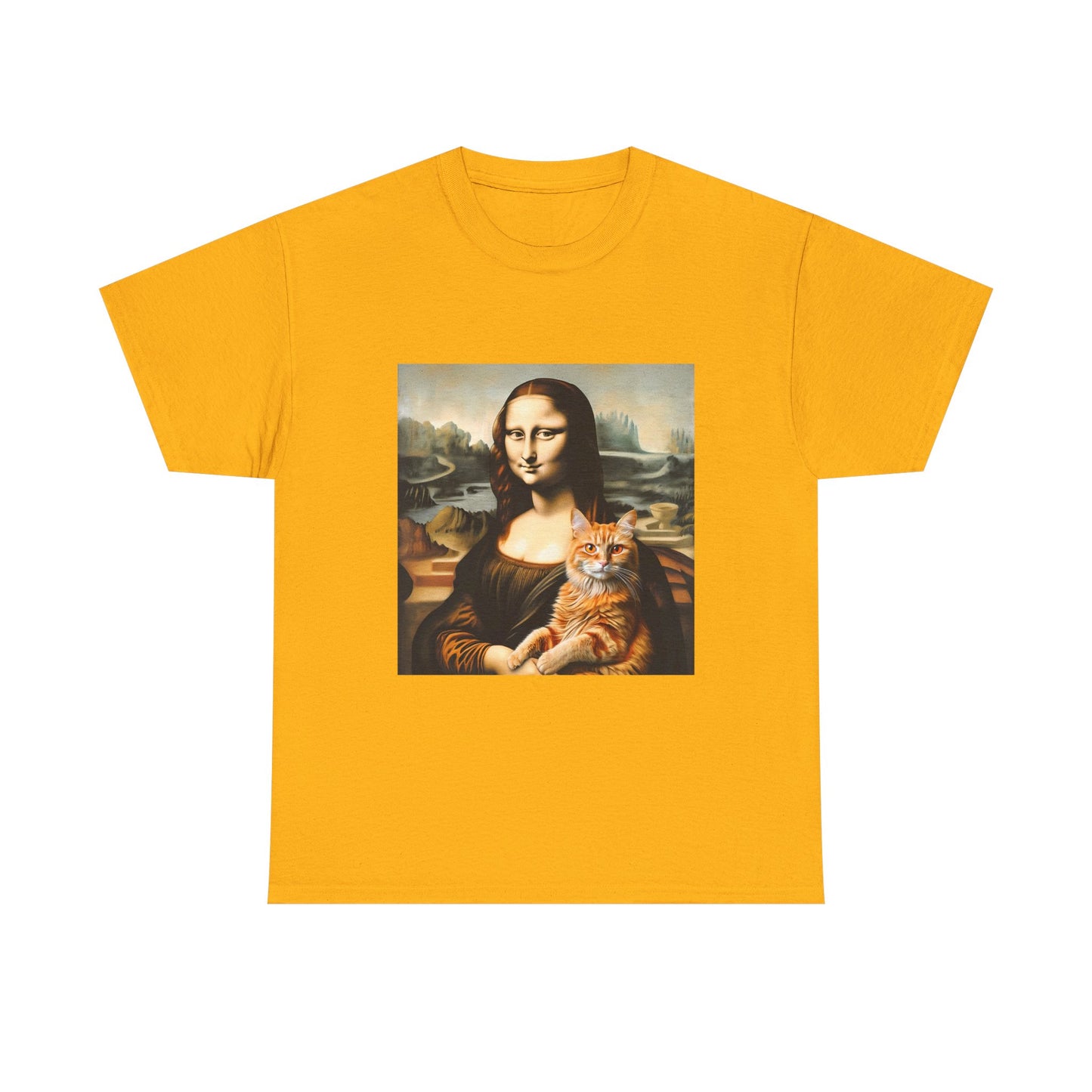 T-Shirt — Mona Lisa Holding a Cat Graphic Tee