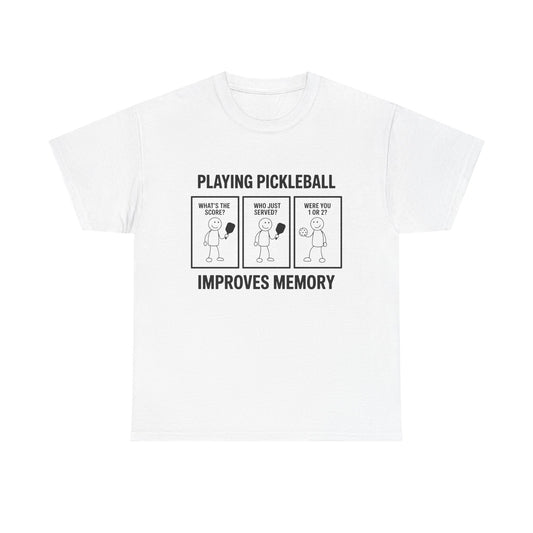 Pickleball Improves Memory Tee – Funny Pickleball Comic T-Shirt for Players