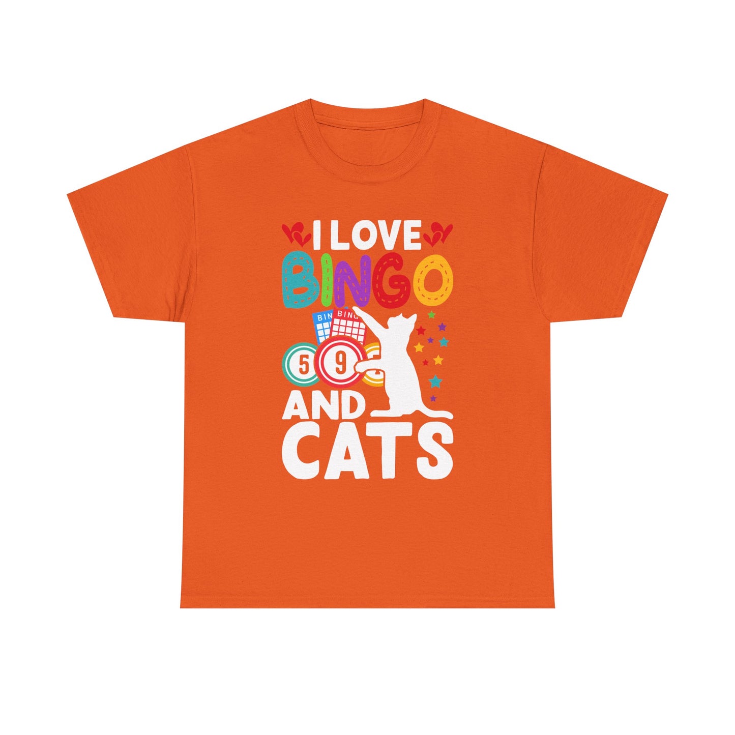 I Love Bingo and Cats T-Shirt — Funny Cat Lover Bingo Tee
