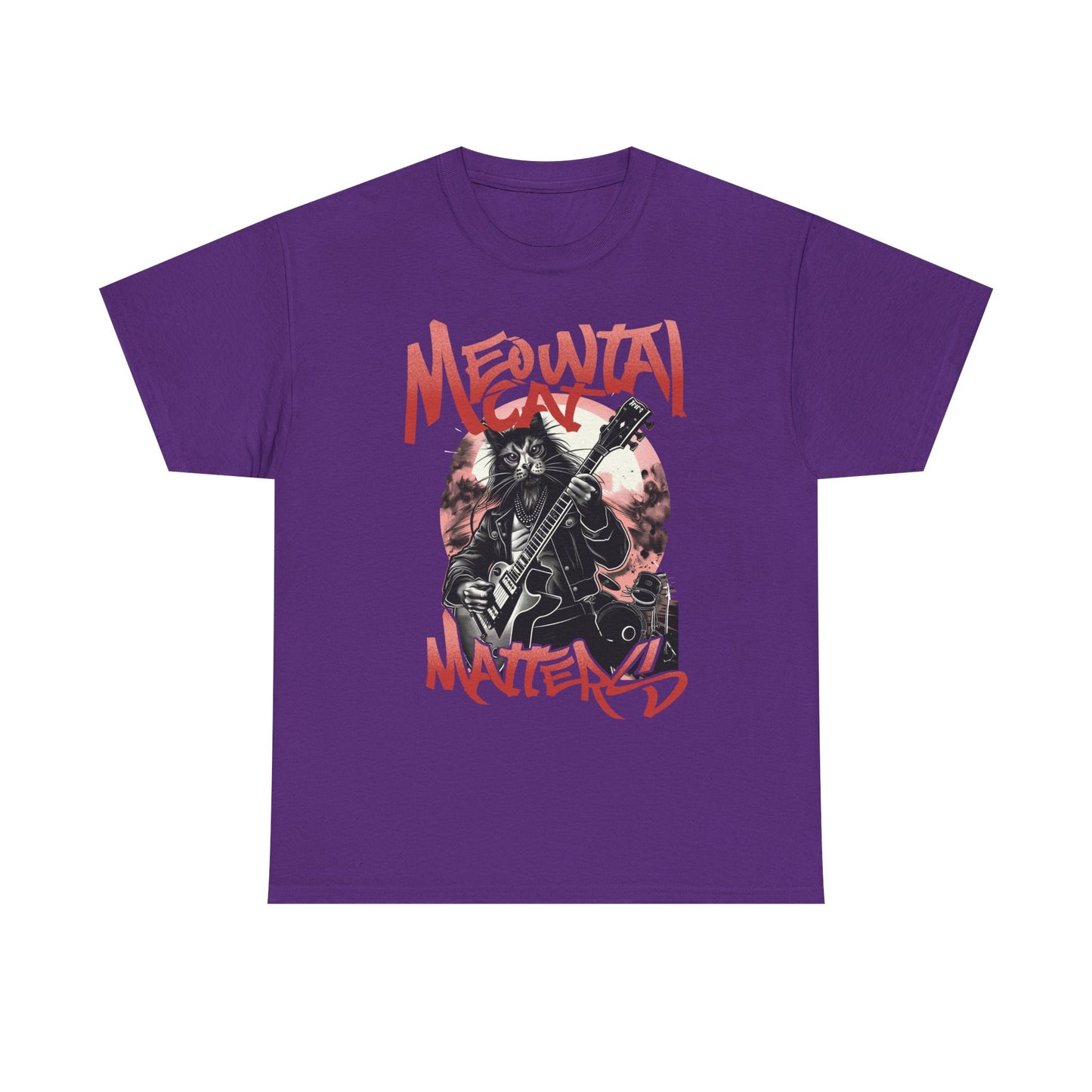 Cat Metal T-Shirt – “Meowtal Matters” Rock Guitar Cat Tee