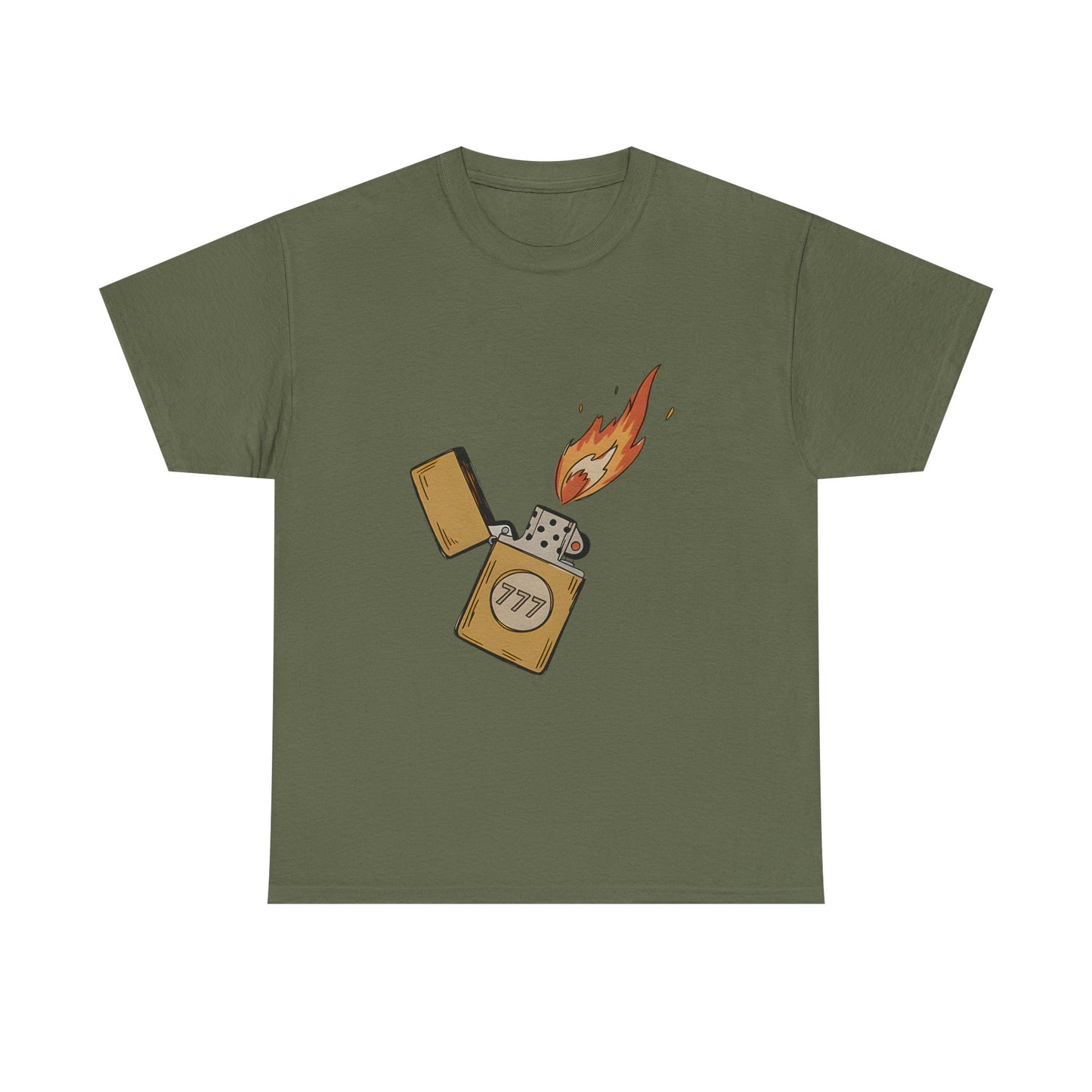 Lighter Flame Graphic Tee — Retro Zippo Illustration T-Shirt
