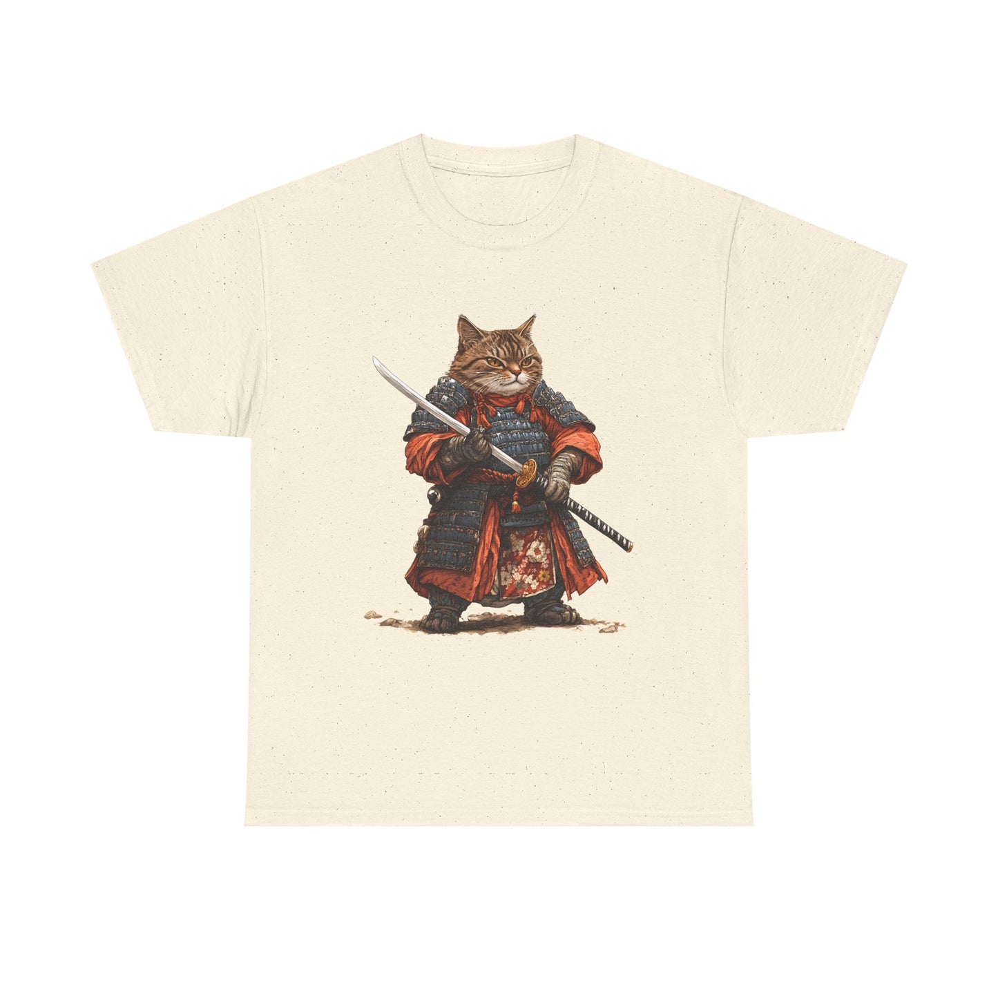 Samurai Cat T-Shirt – Warrior Tabby Graphic Tee