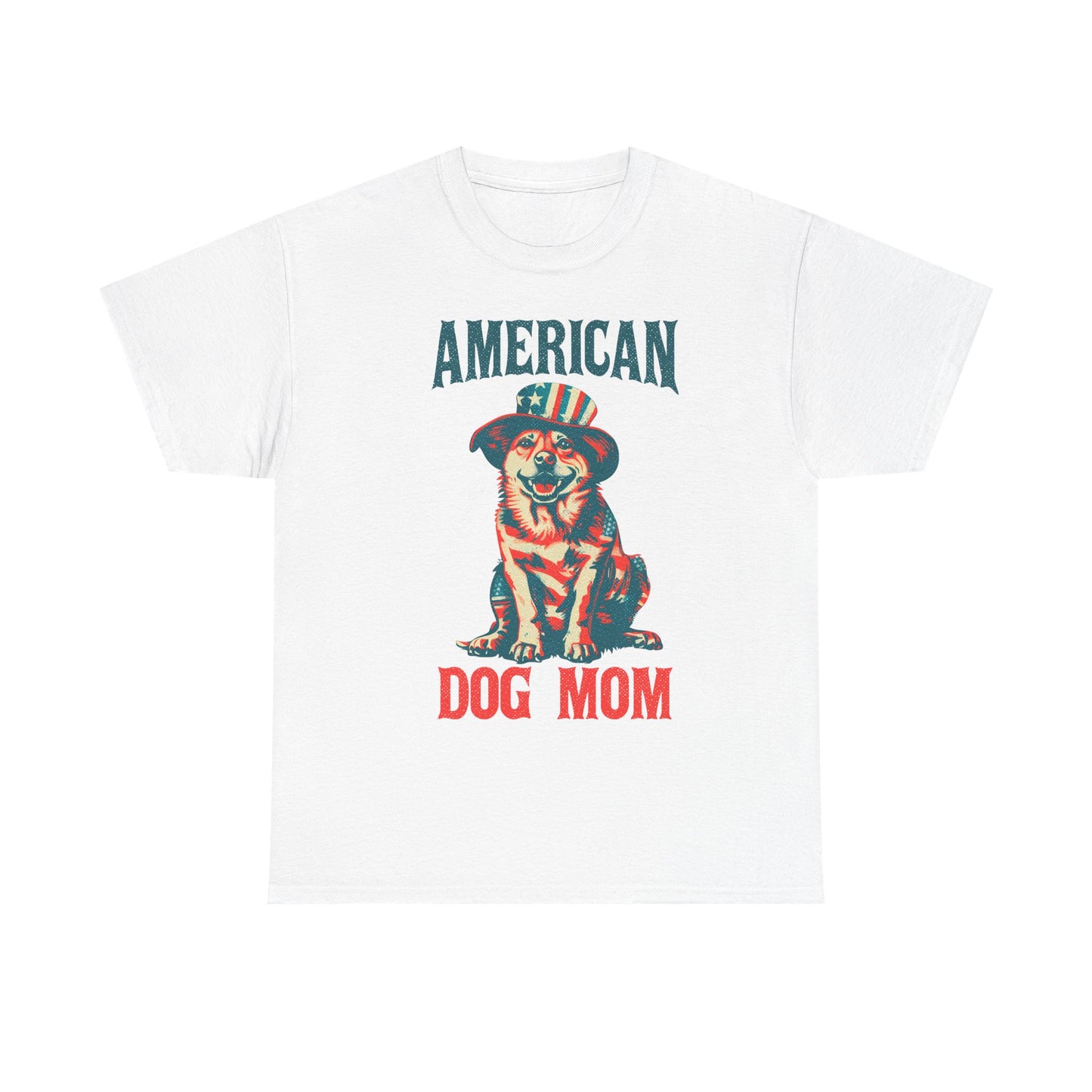 American Dog Mom T-Shirt — Patriotic Pup Tee for Dog Lovers