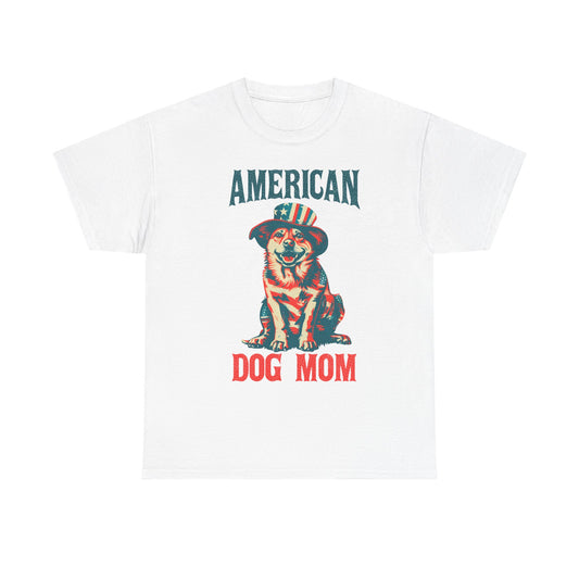 American Dog Mom T-Shirt — Patriotic Pup Tee for Dog Lovers