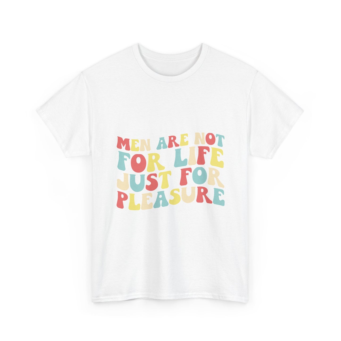 T-Shirt — "Men Are Not For Life Just For Pleasure" Retro Colorblock Graphic Tee