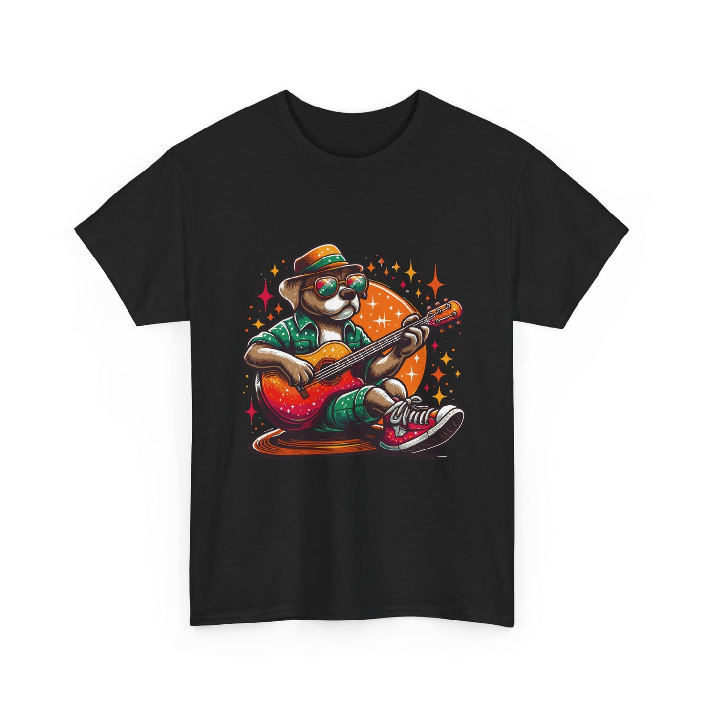 Dog Playing Guitar T‑Shirt — Retro Chill Music Tee for Guitar Lovers