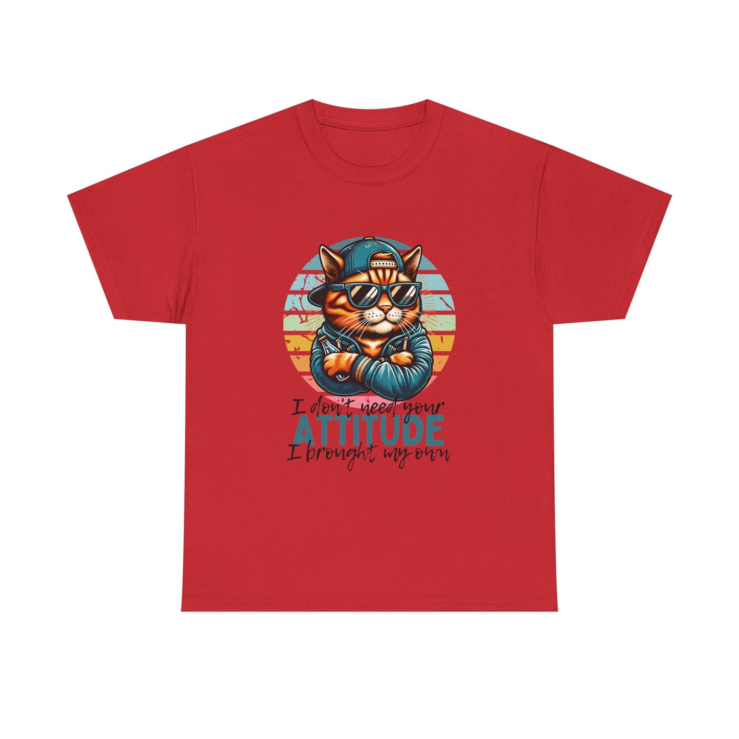Cat Attitude T-Shirt – Retro Cool Cat Graphic Tee ("I didn’t lose my attitude, I brought my own")