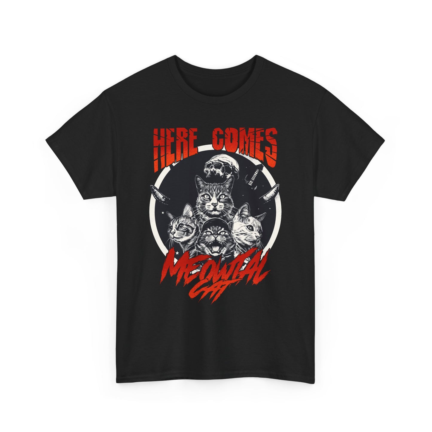 Here Comes Meowtal Cat Band T-Shirt