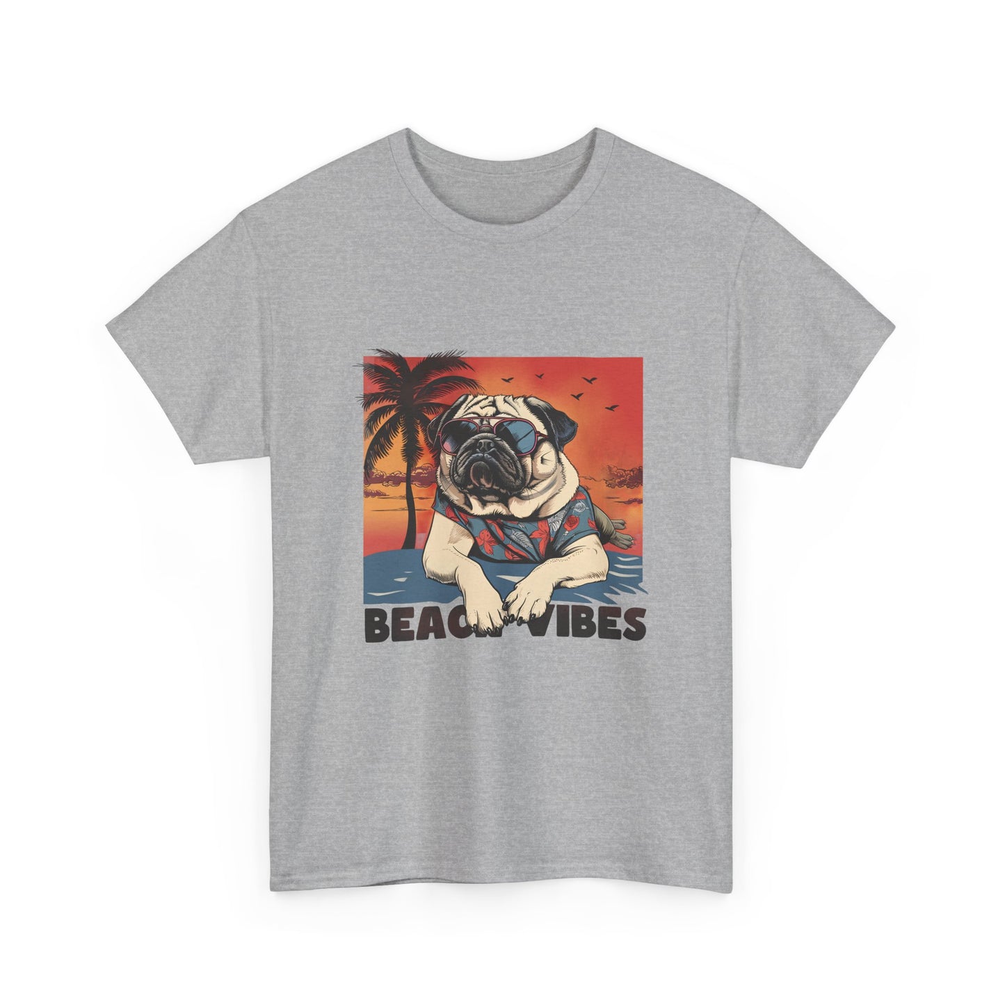 Beach Vibes Pug T‑Shirt