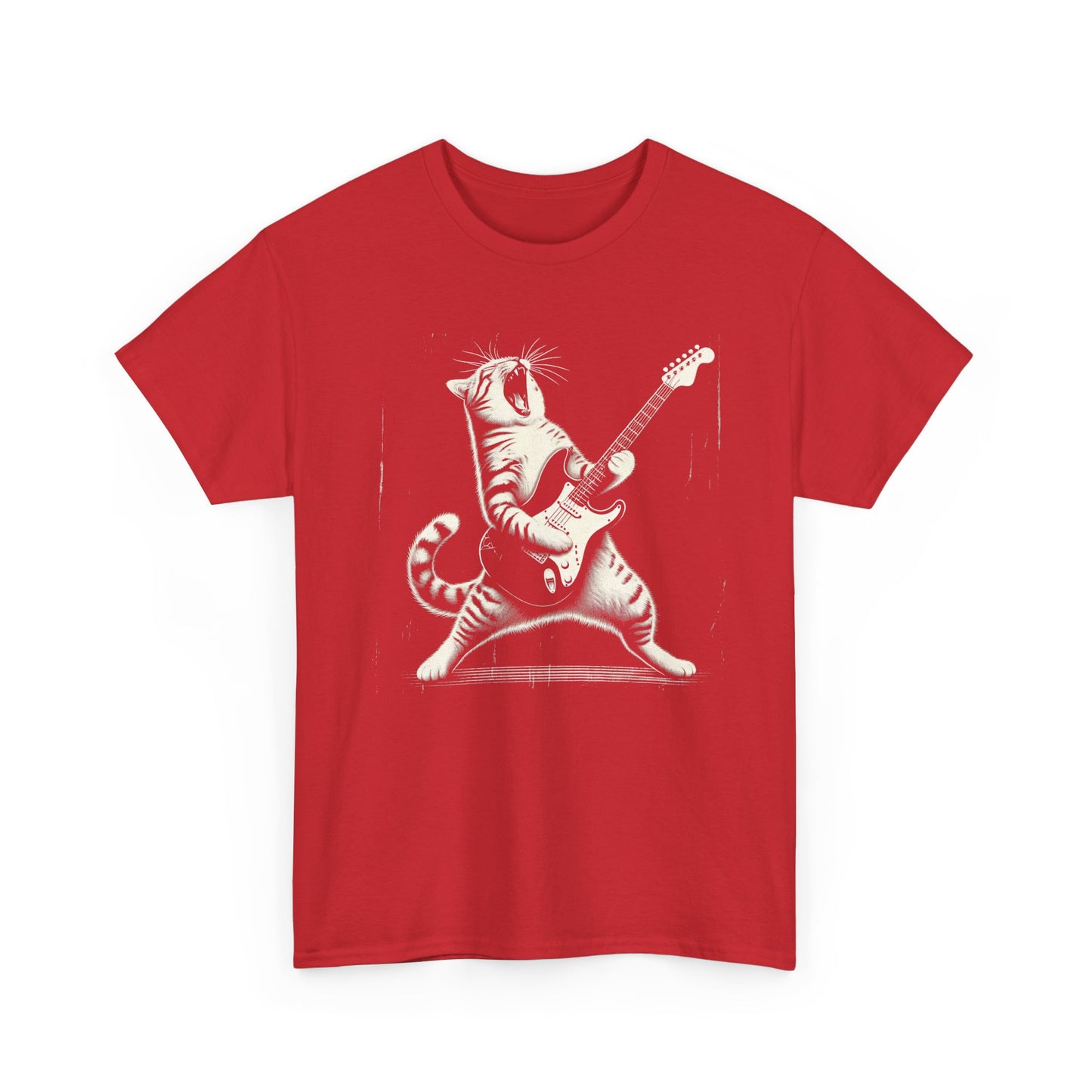 Cat Rocker T-Shirt — Guitar Playing Cat Vintage Band Tee