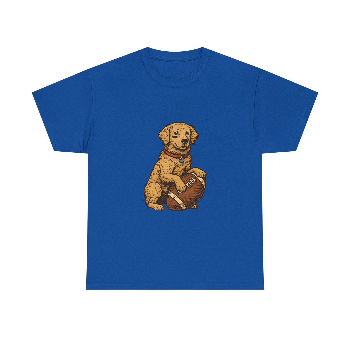 Golden Retriever Puppy Football Tee — Cute Dog with Football Graphic T-Shirt