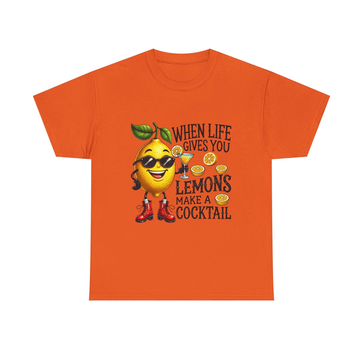T-Shirt — "When Life Gives You Lemons Make a Cocktail" Funny Lemon Graphic Tee