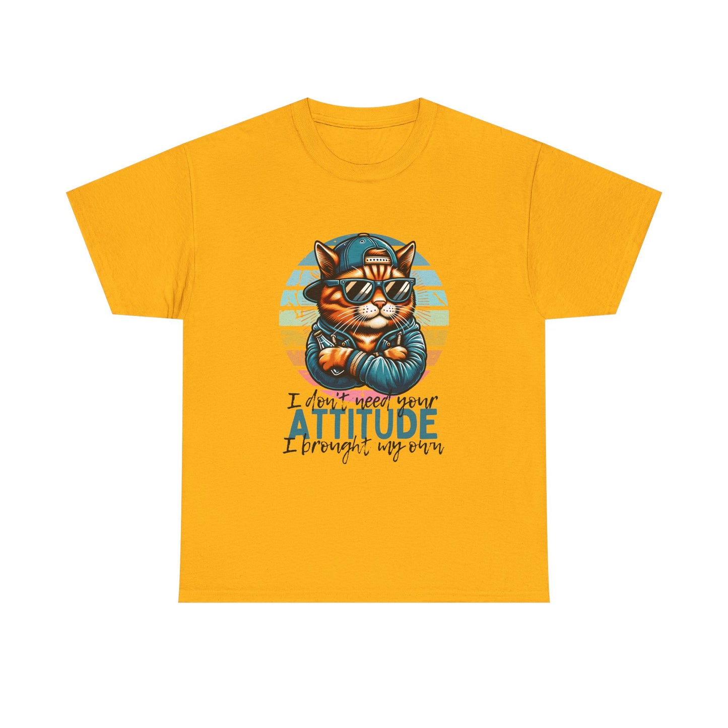 Cat Attitude T-Shirt – Retro Cool Cat Graphic Tee ("I didn’t lose my attitude, I brought my own")