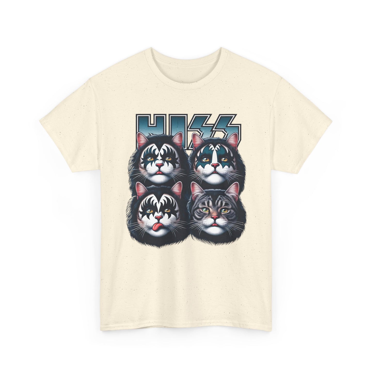 KISS-Style Rock Cat Band T-Shirt