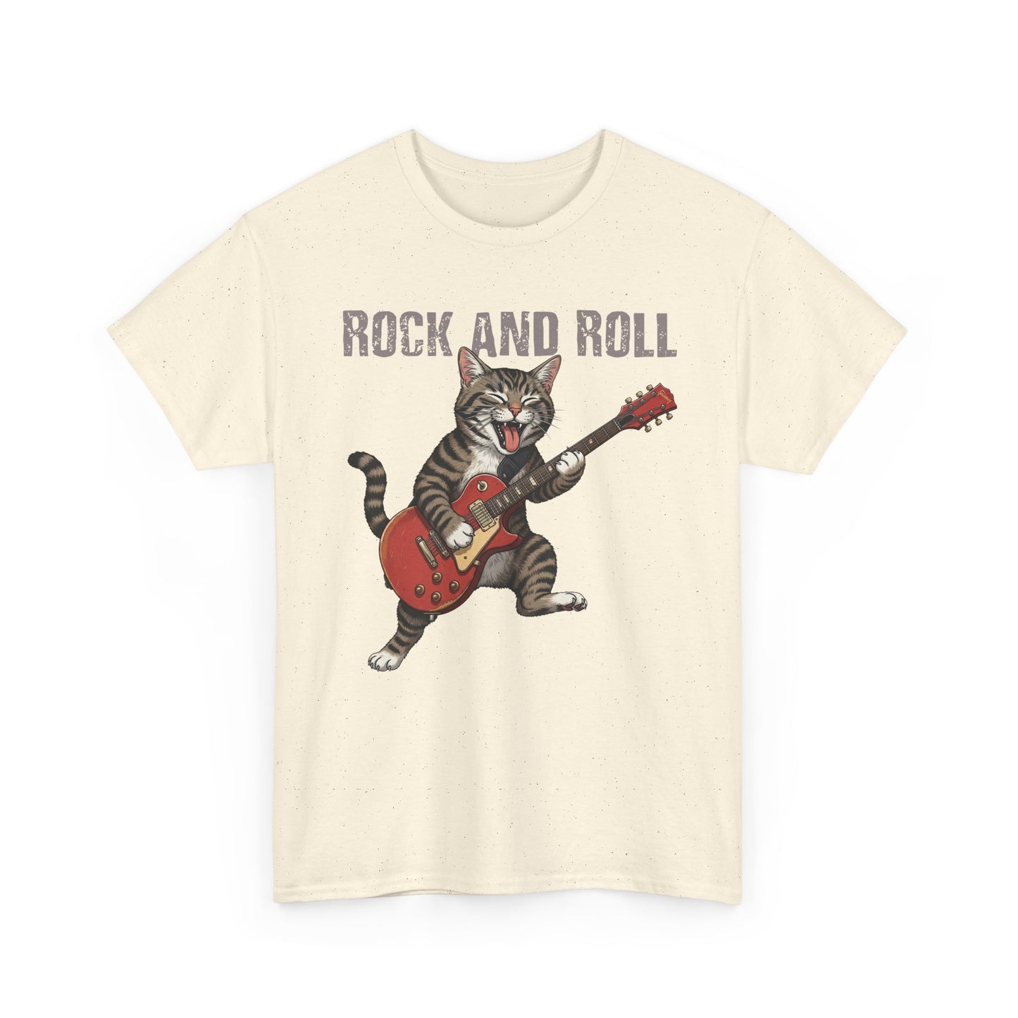 Rock and Roll Cat T-Shirt — Vintage Guitar Kitty Graphic Tee