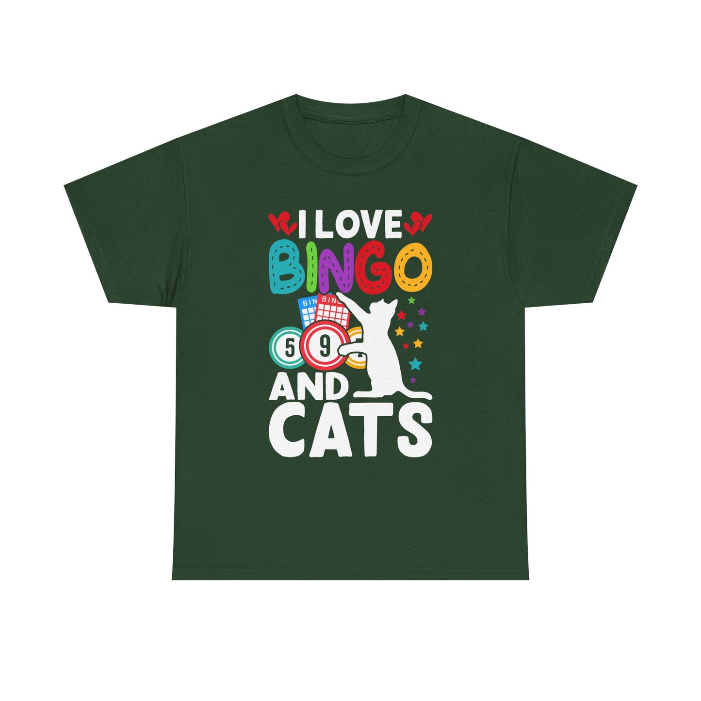 I Love Bingo and Cats T-Shirt — Funny Cat Lover Bingo Tee