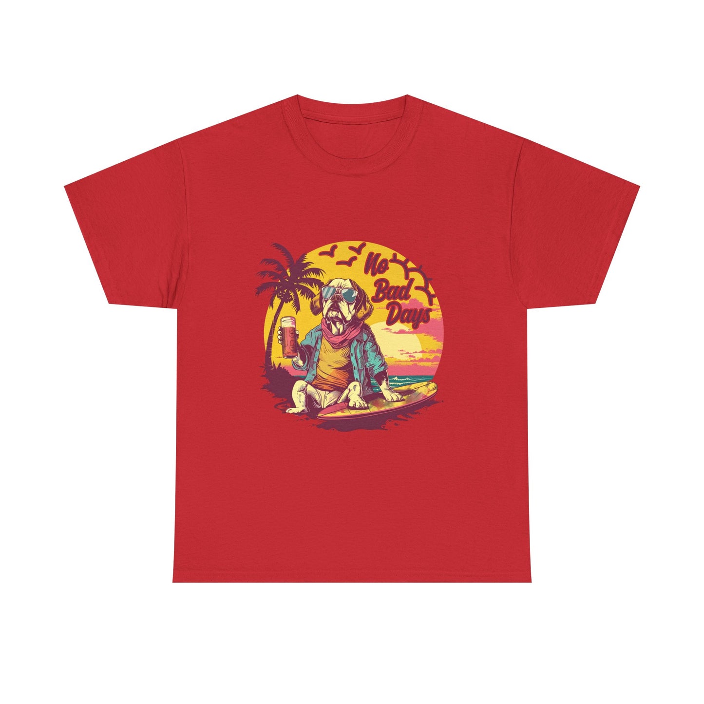 T-Shirt — "No Bad Days" Surf Sloth Retro Beach Tee