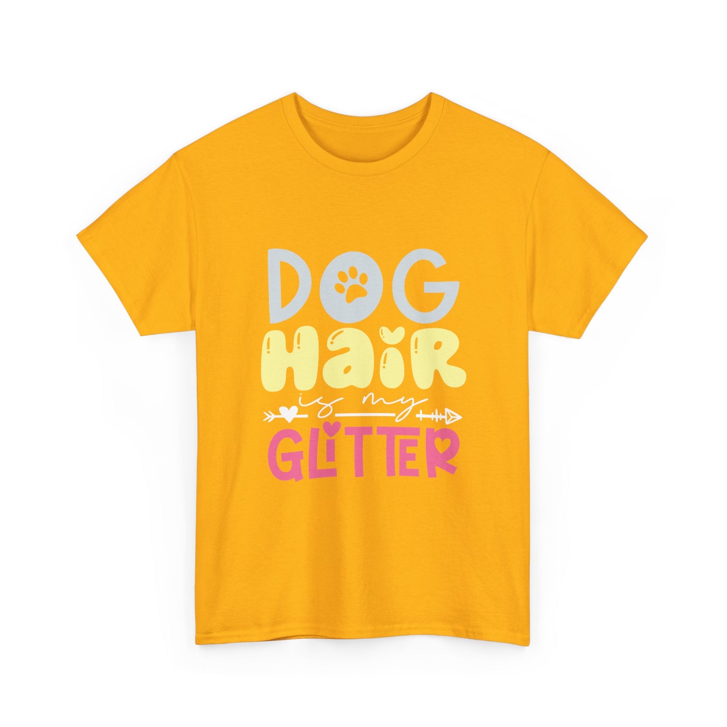 Dog Hair Glitter T-Shirt — Cute Paw Print Pet Lover Tee