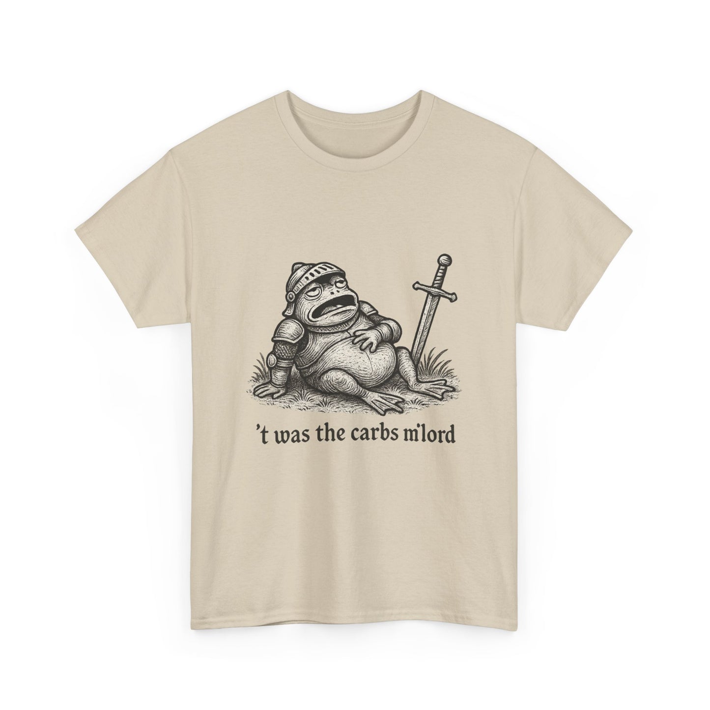 T-Shirt — 't was the carbs m'lord Funny Fantasy Frog Graphic Tee