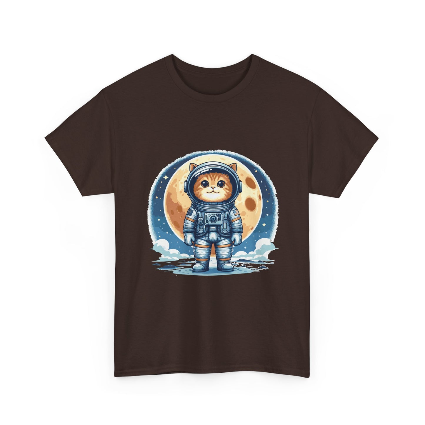 Astronaut Cat T-Shirt – Cute Space Kitty Tee with Moon