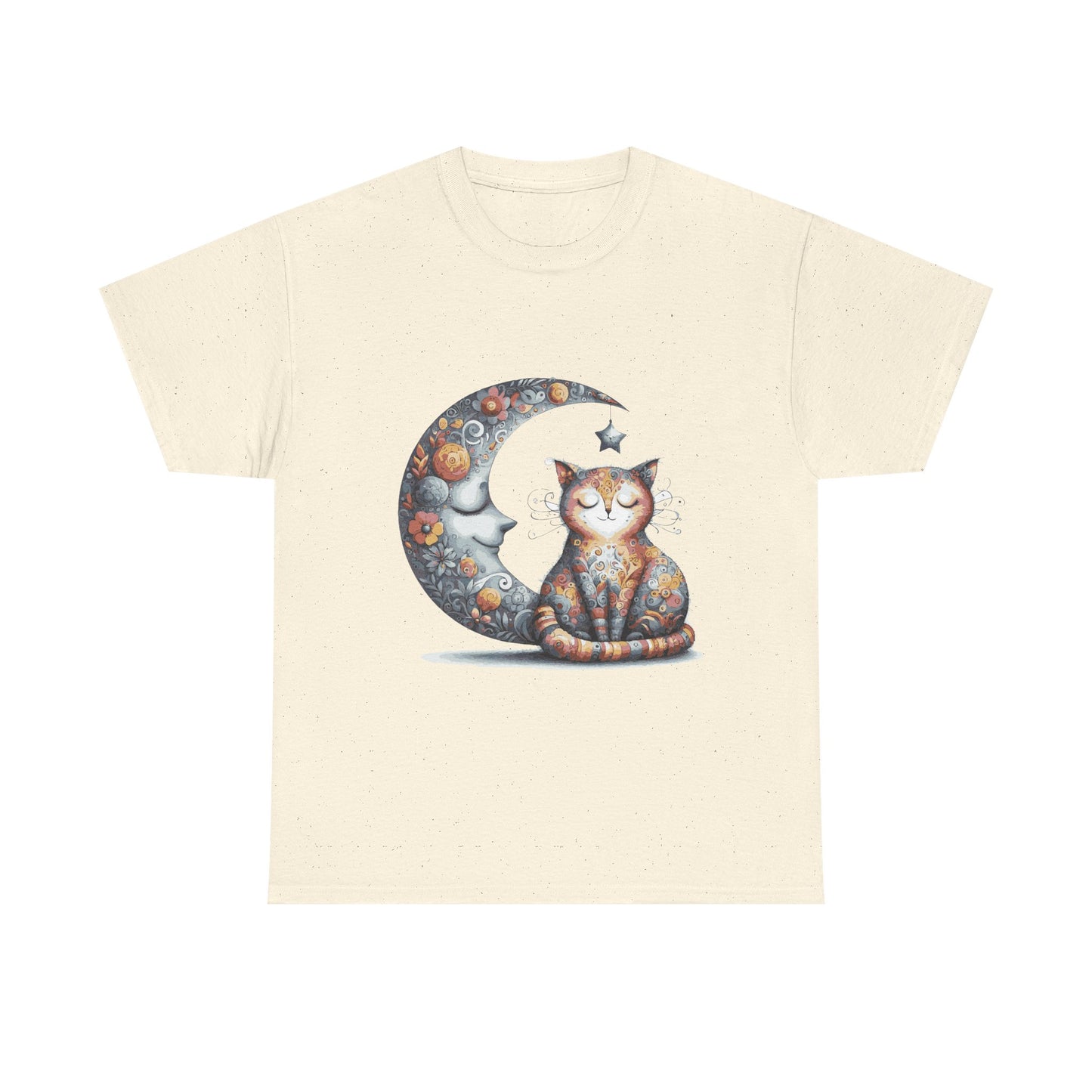 Cat Moon T-Shirt — Whimsical Cosmic Cat Graphic Tee