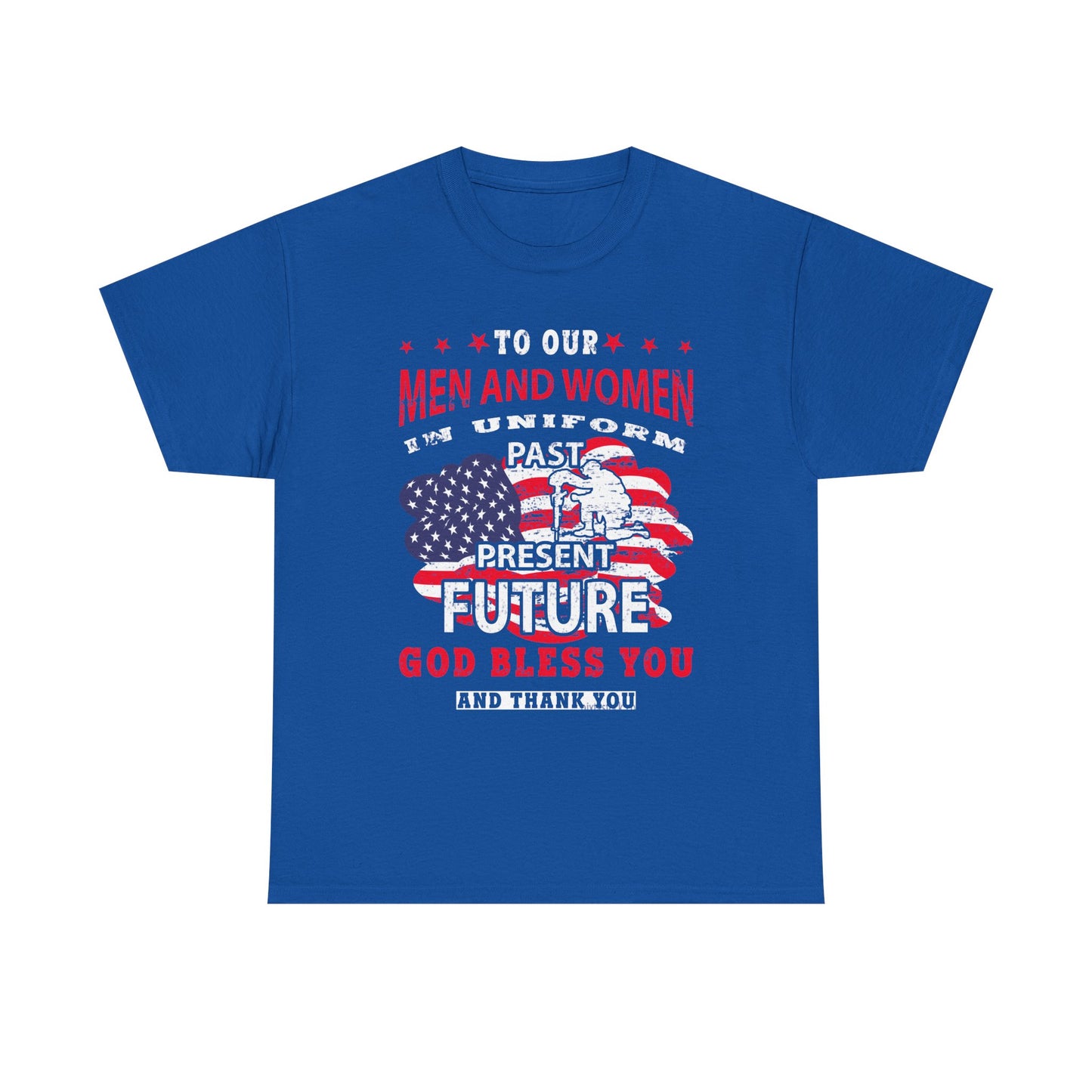 Veterans Tribute T-Shirt — "To Our Men and Women" American Flag Military Tee