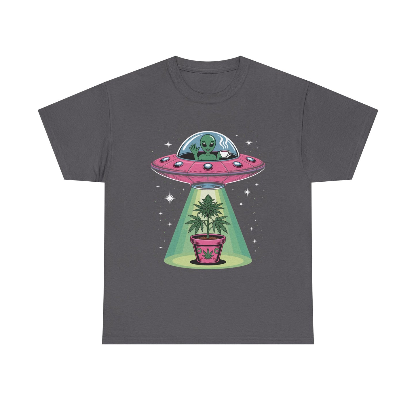 Alien UFO Plant Tee — Cute Extraterrestrial Plant Abduction Graphic T-Shirt