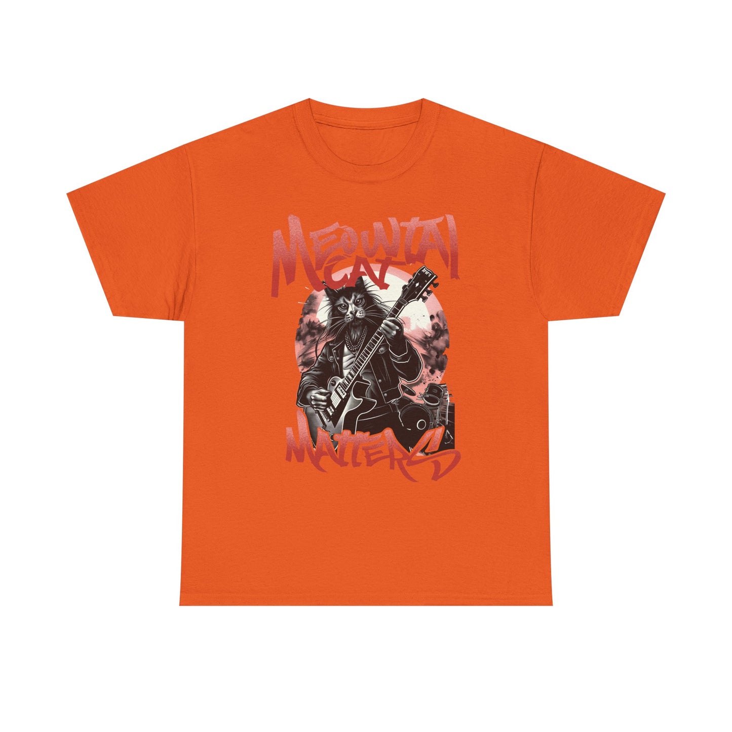 Cat Metal T-Shirt – “Meowtal Matters” Rock Guitar Cat Tee