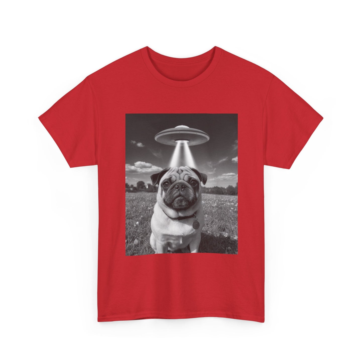 Pug Abduction Tee - Funny UFO Dog Graphic Shirt