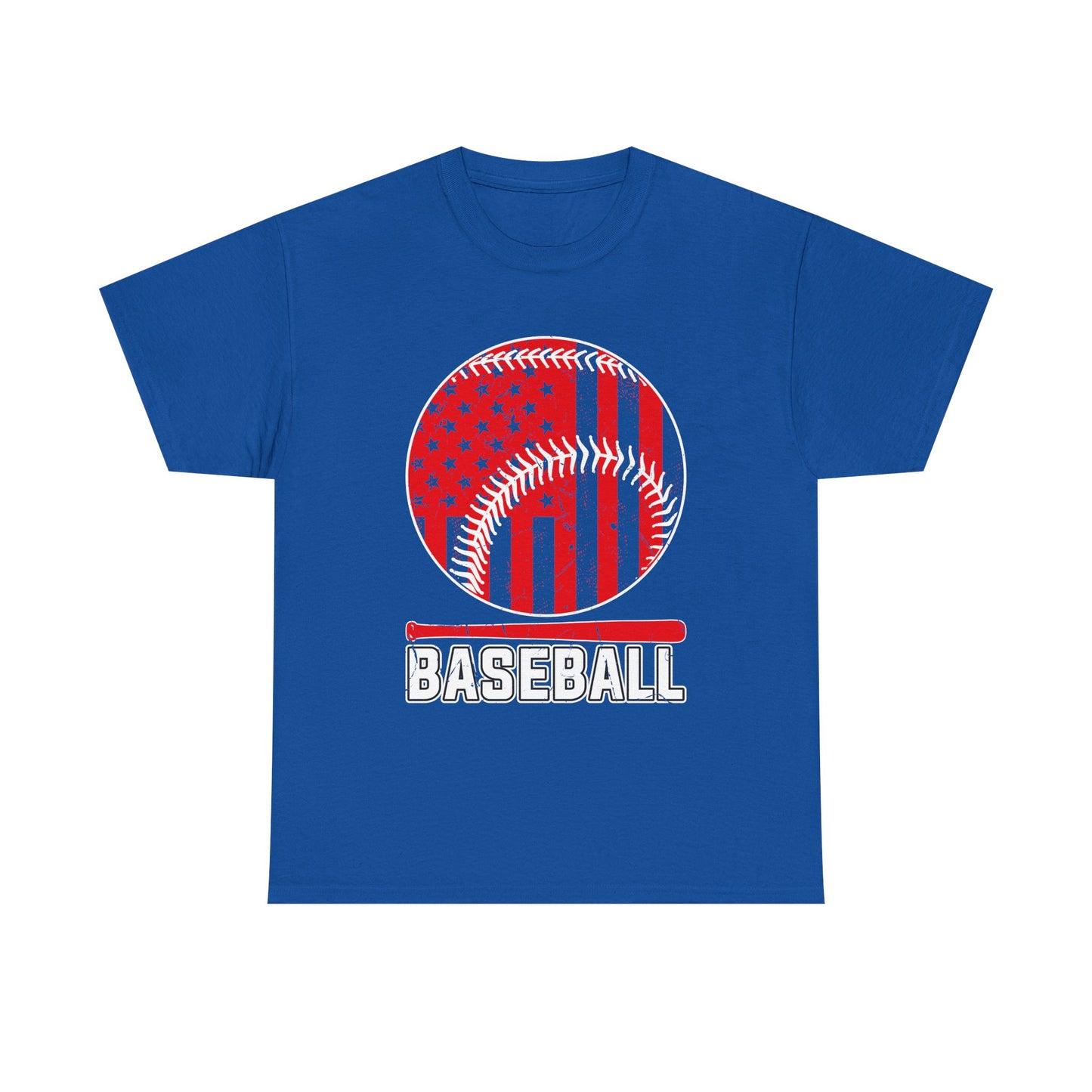 Baseball Flag Graphic Tee — Red & Black Baseball USA Design